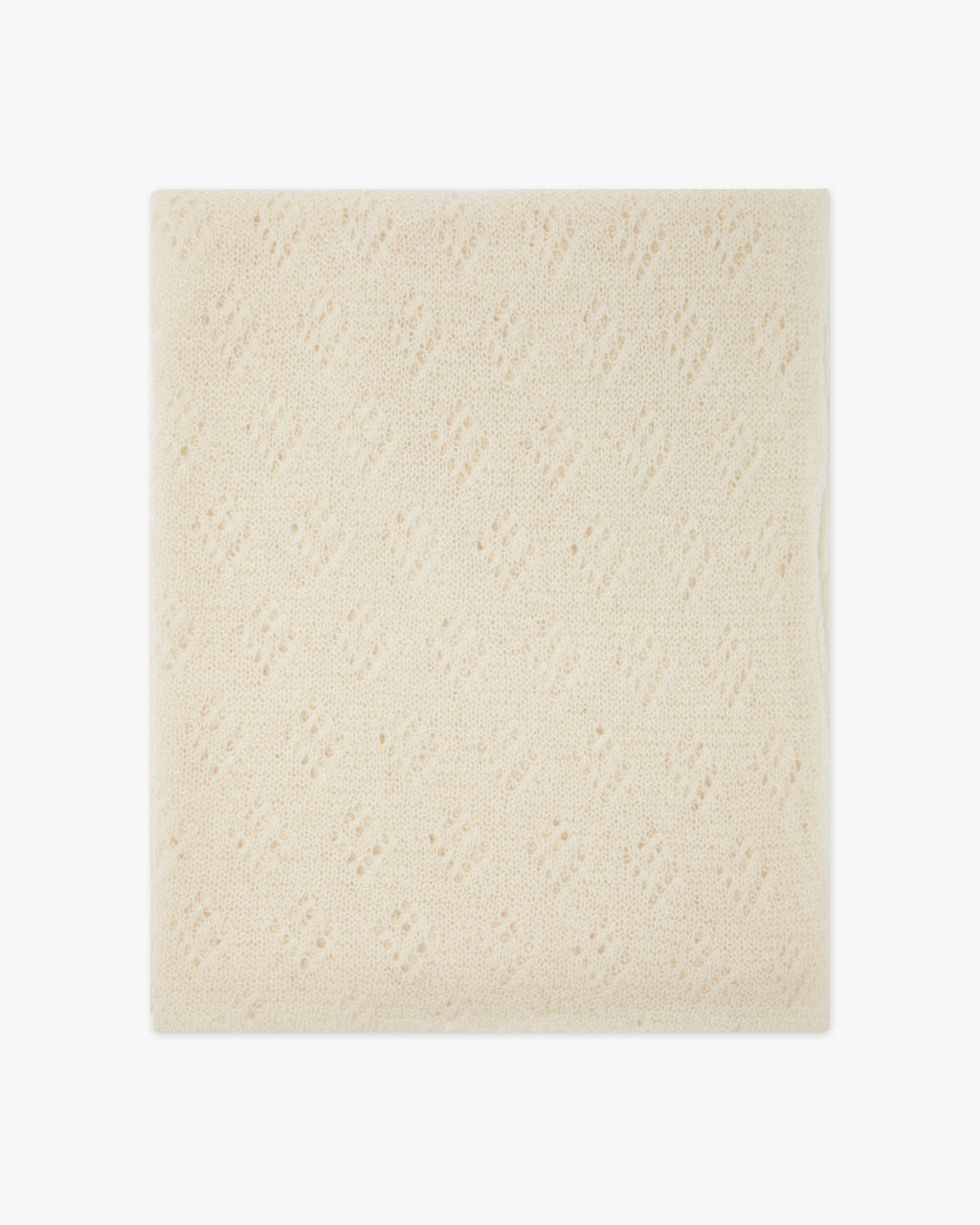 Pointelle Maxi Scarf - White Cashmere