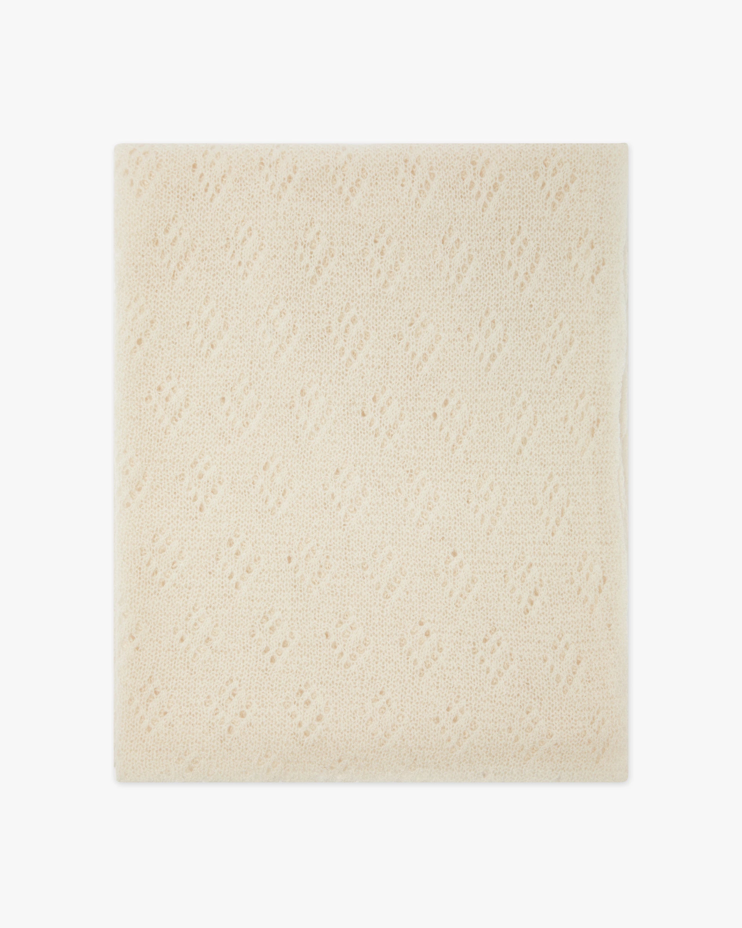 Pointelle Maxi Scarf - White Cashmere