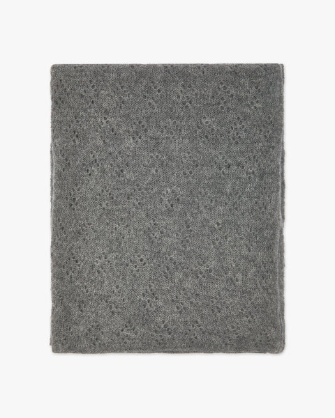 Pointelle Maxi Scarf - Medium Grey Cashmere