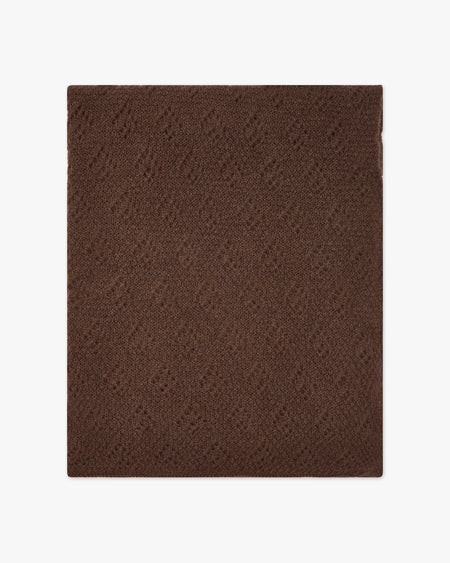 Pointelle Maxi Scarf - Brown Cashmere