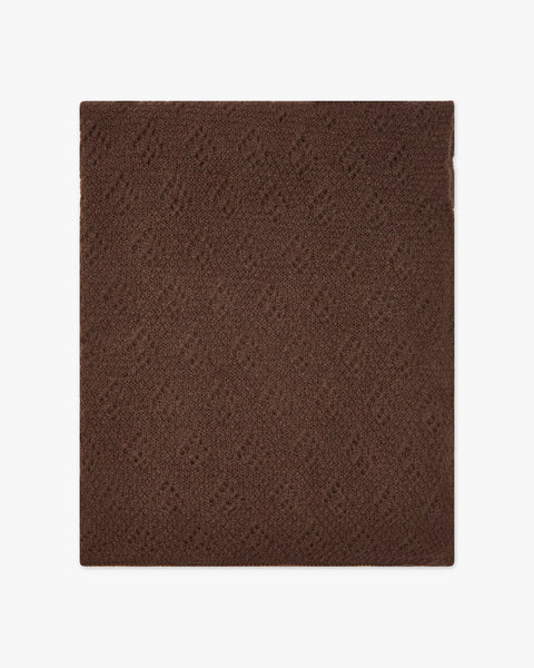 Pointelle Maxi Scarf - Brown Cashmere