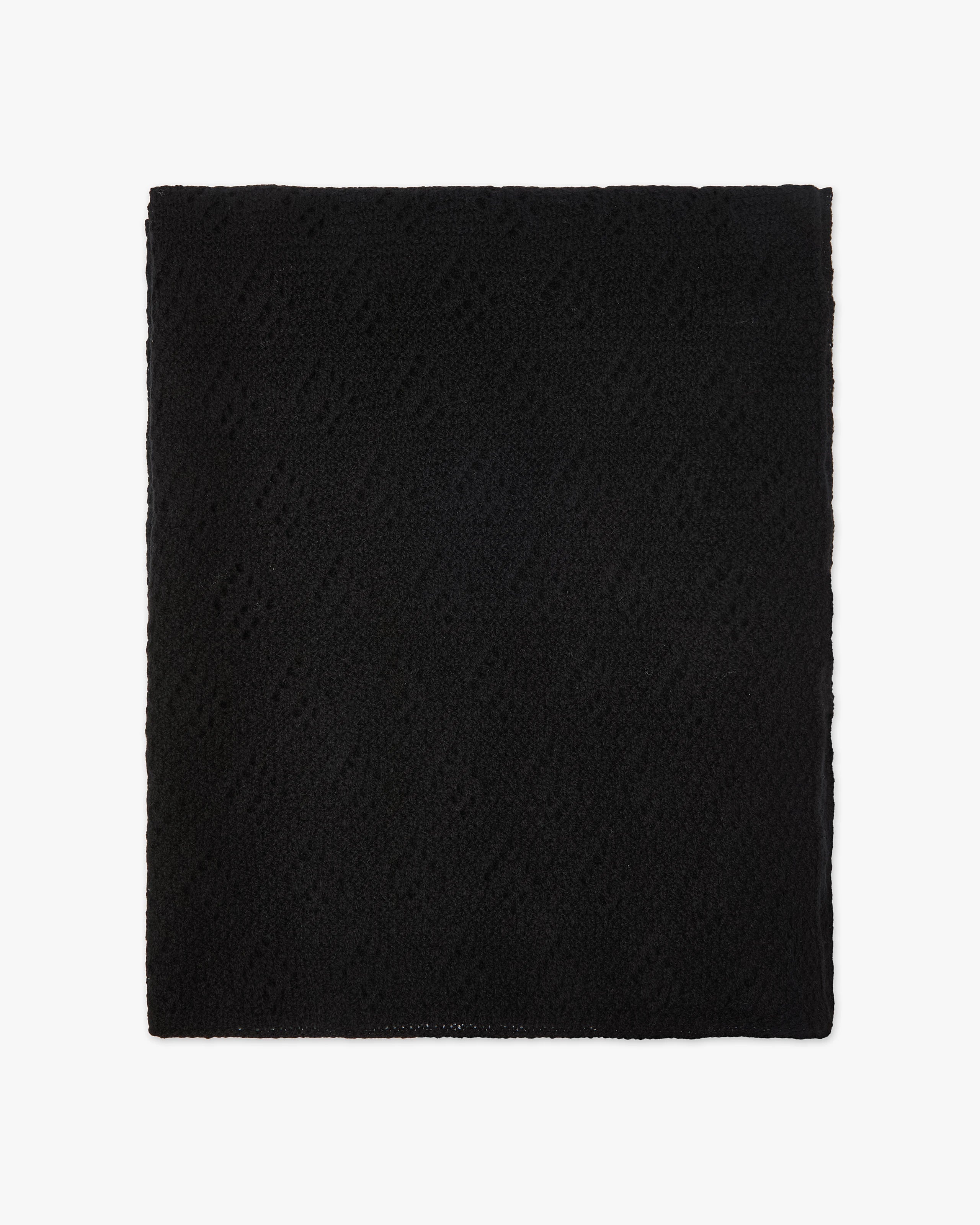Pointelle Maxi Scarf - Black Cashmere