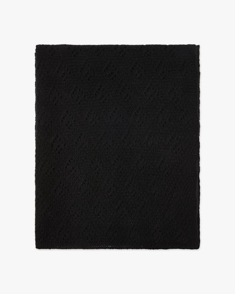 Pointelle Maxi Scarf - Black Cashmere