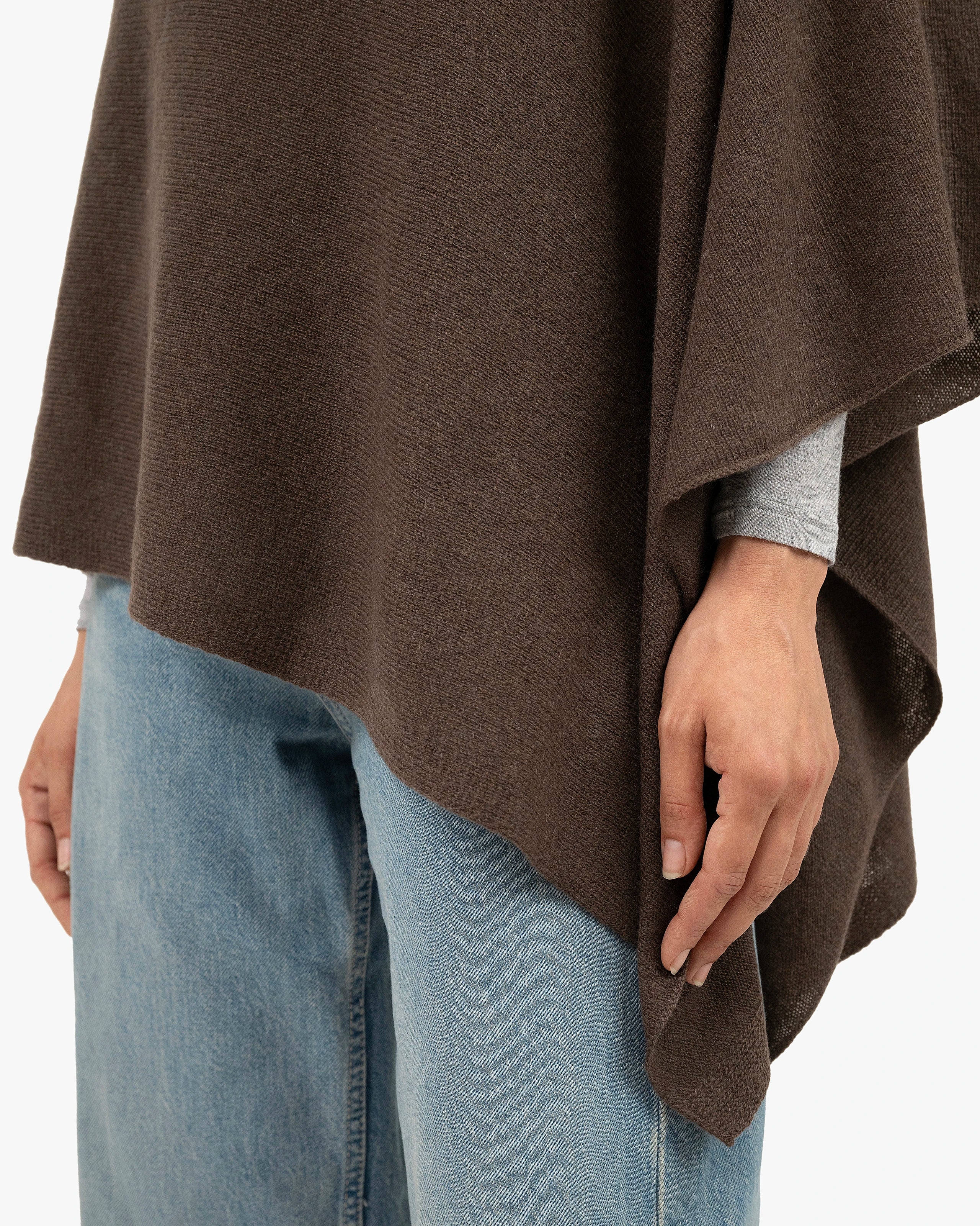 Essential Poncho - Brown Cashmere