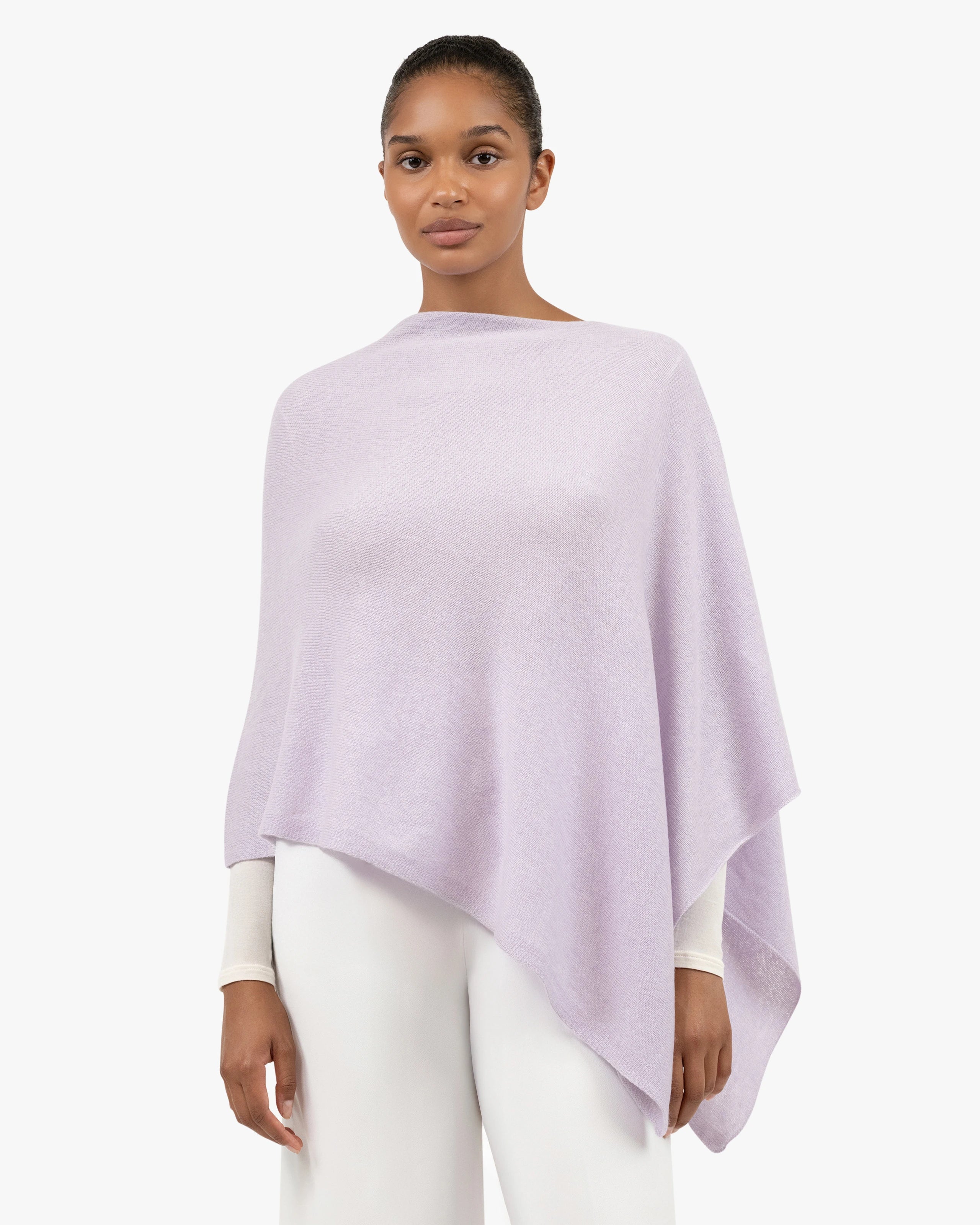 Essential Cashmere Poncho - Lilac