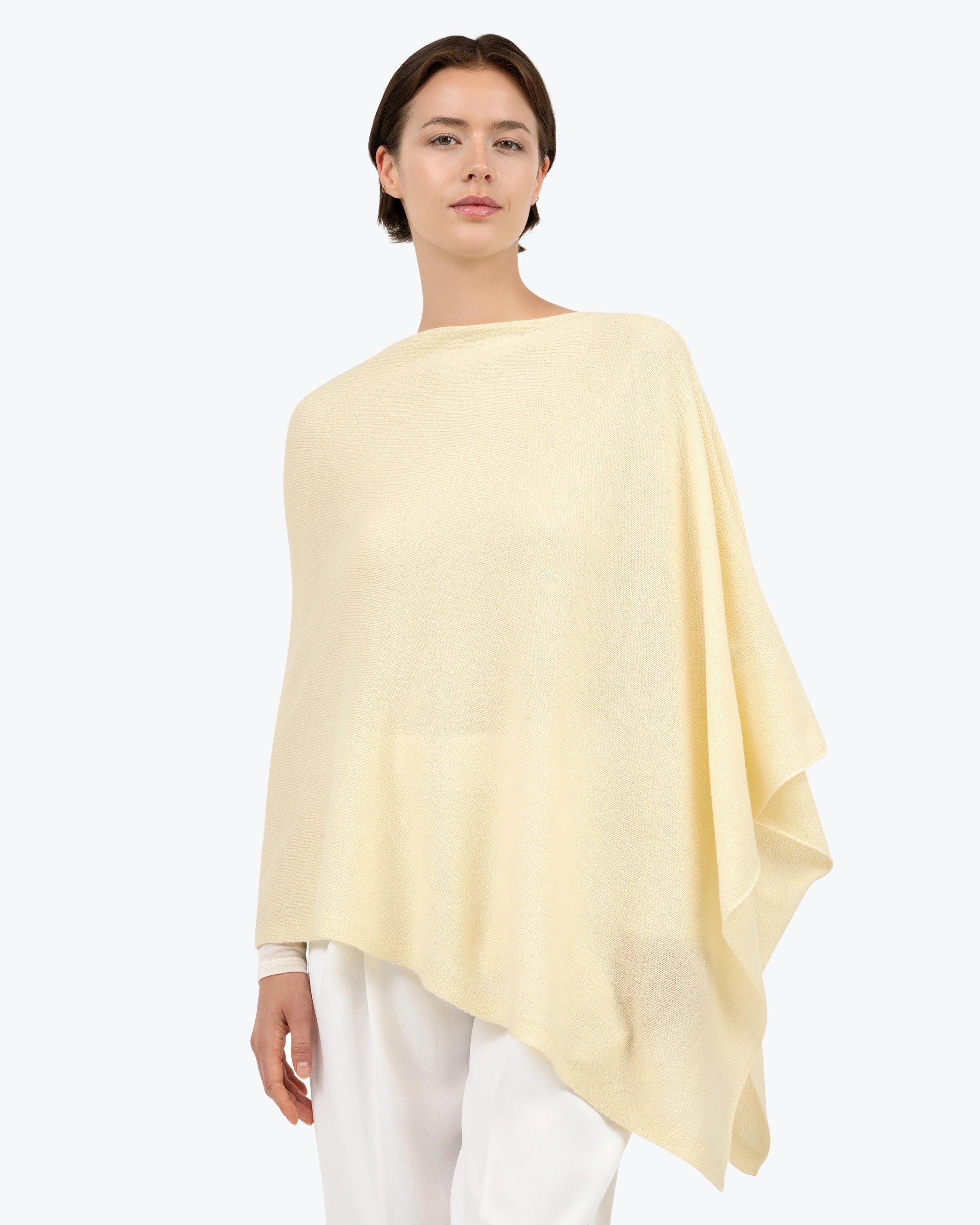 Essential Cashmere Poncho - Yellow