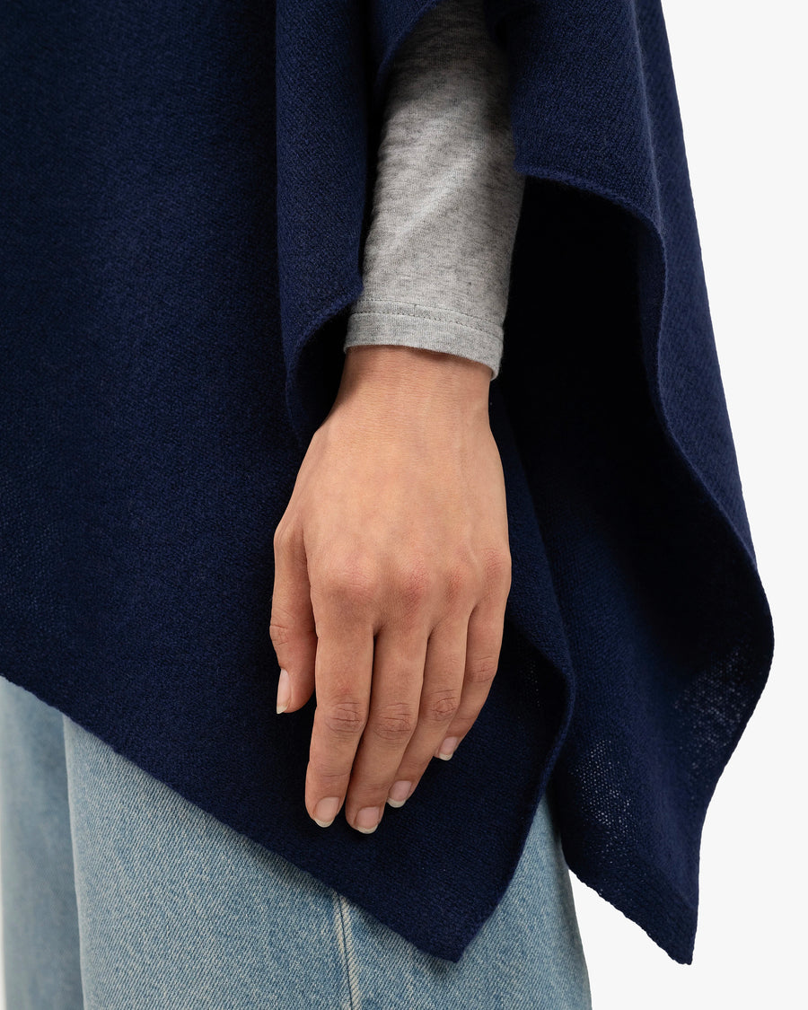 Essential Poncho - Blue Cashmere