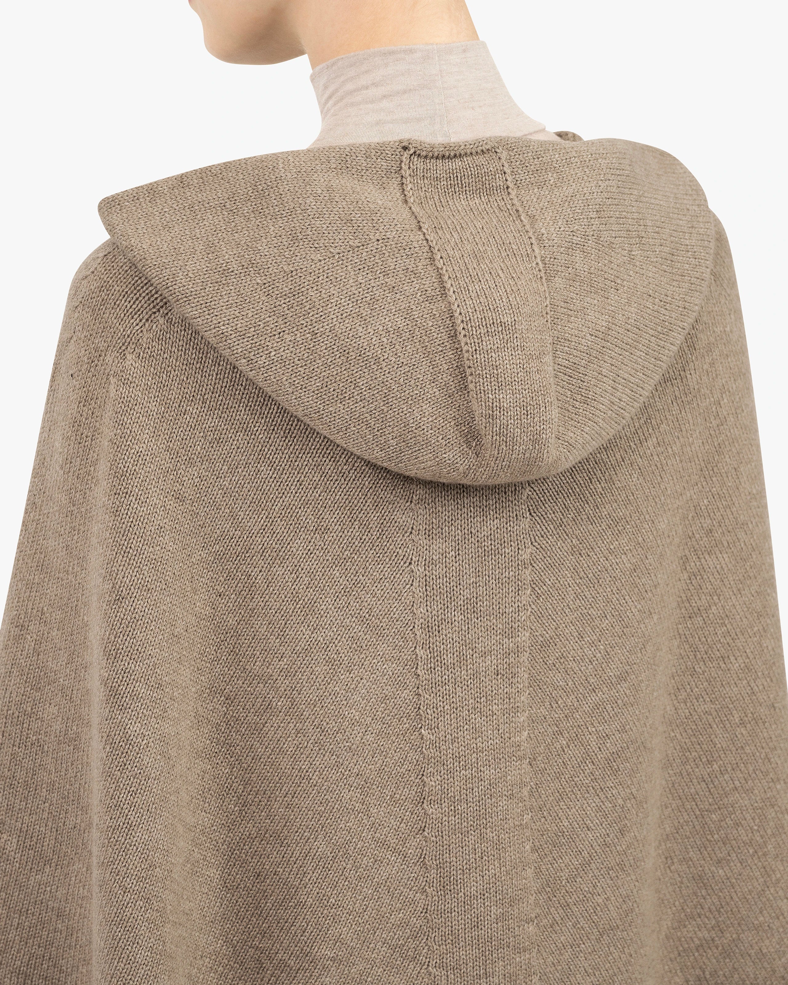Hoodie Poncho - Taupe Cashmere