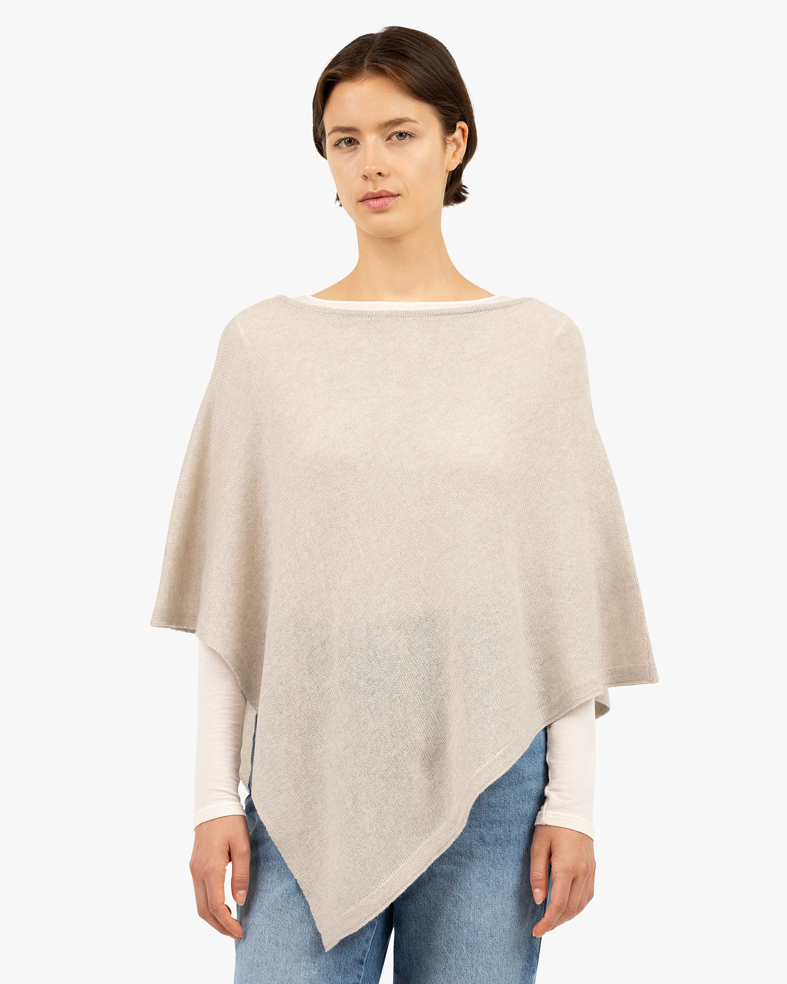 Ostuni Cashmere Poncho - Beige