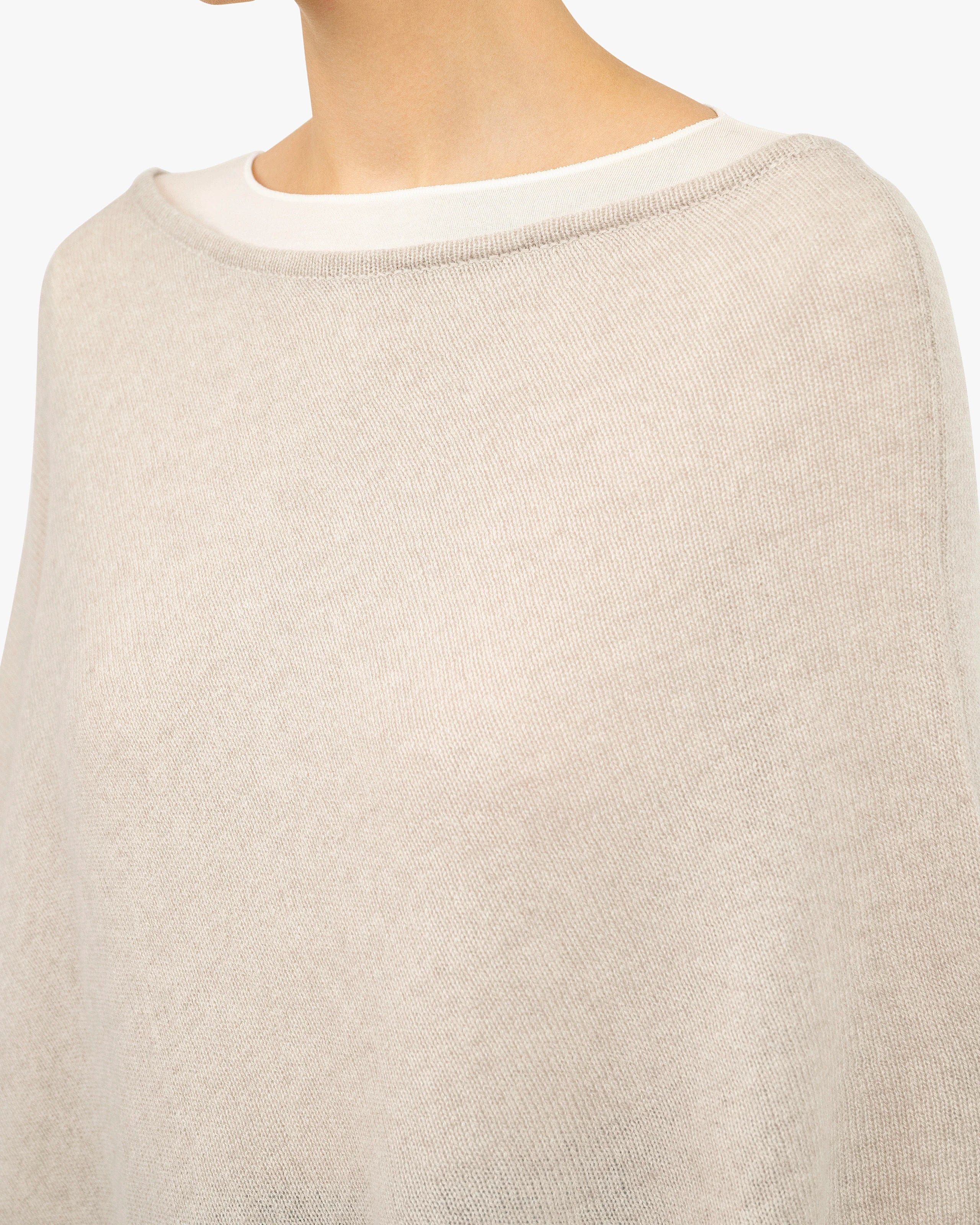 Ostuni Poncho - Beige Cashmere