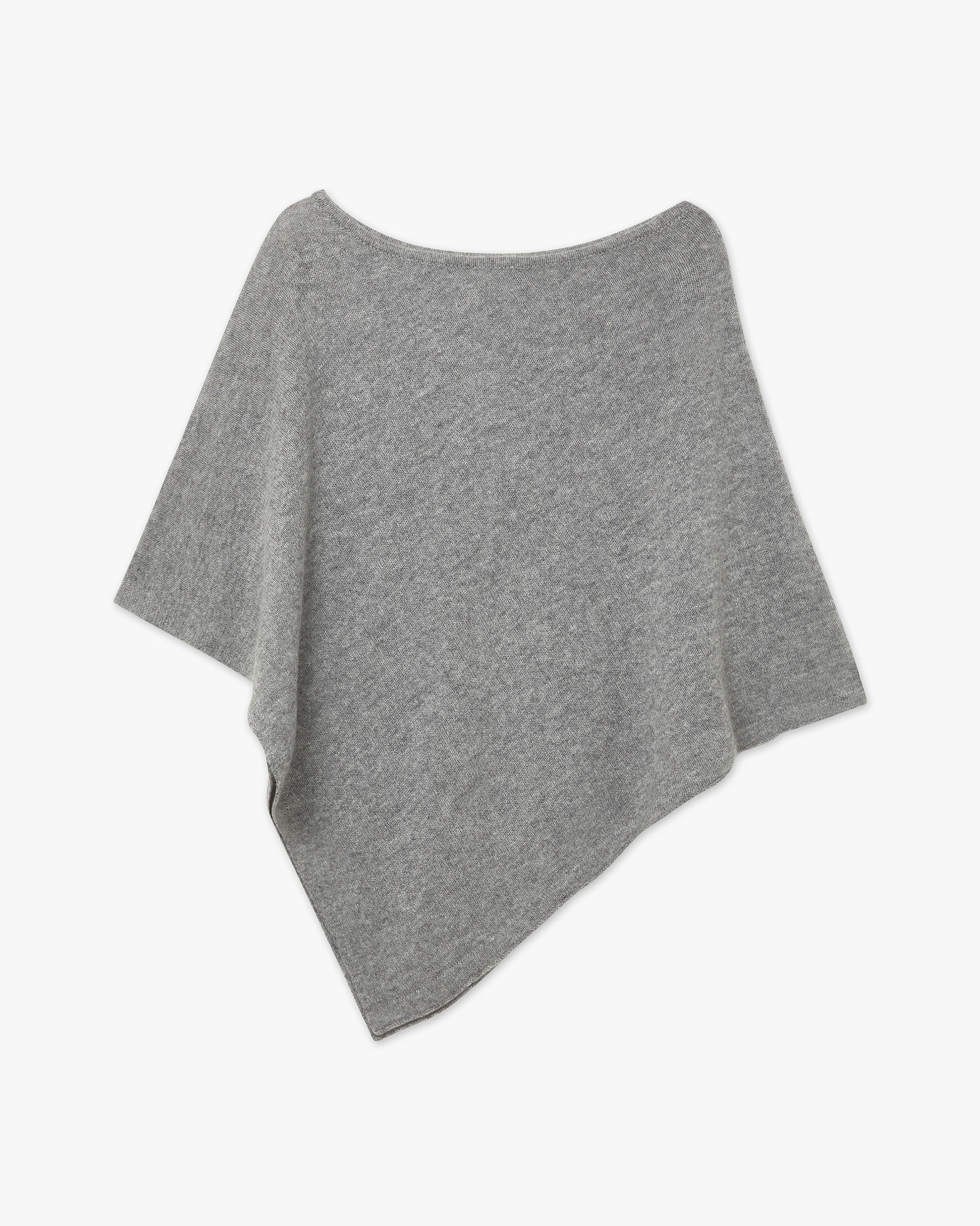 Ostuni Poncho - Medium Grey Cashmere