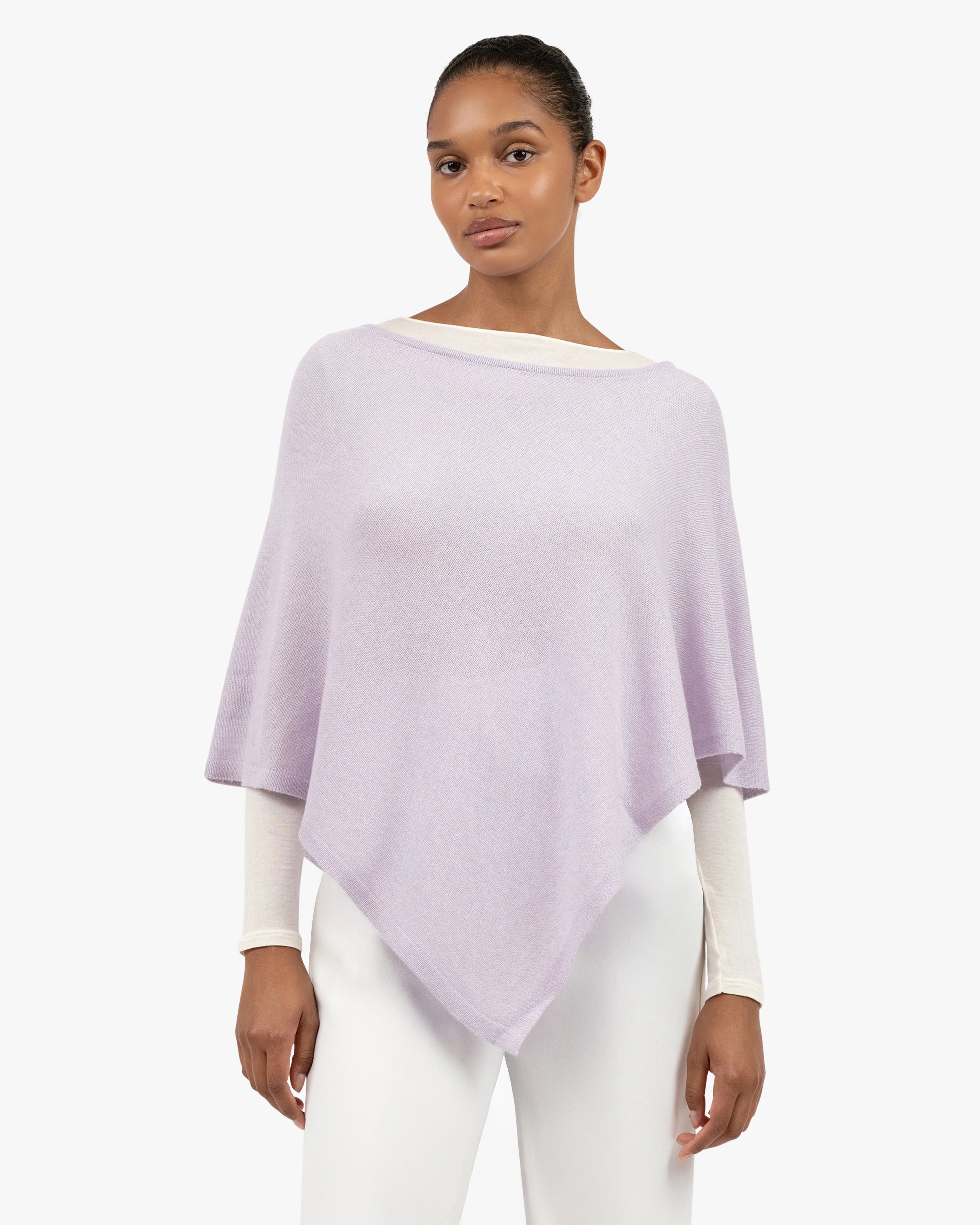 Ostuni Cashmere Poncho - Lilac