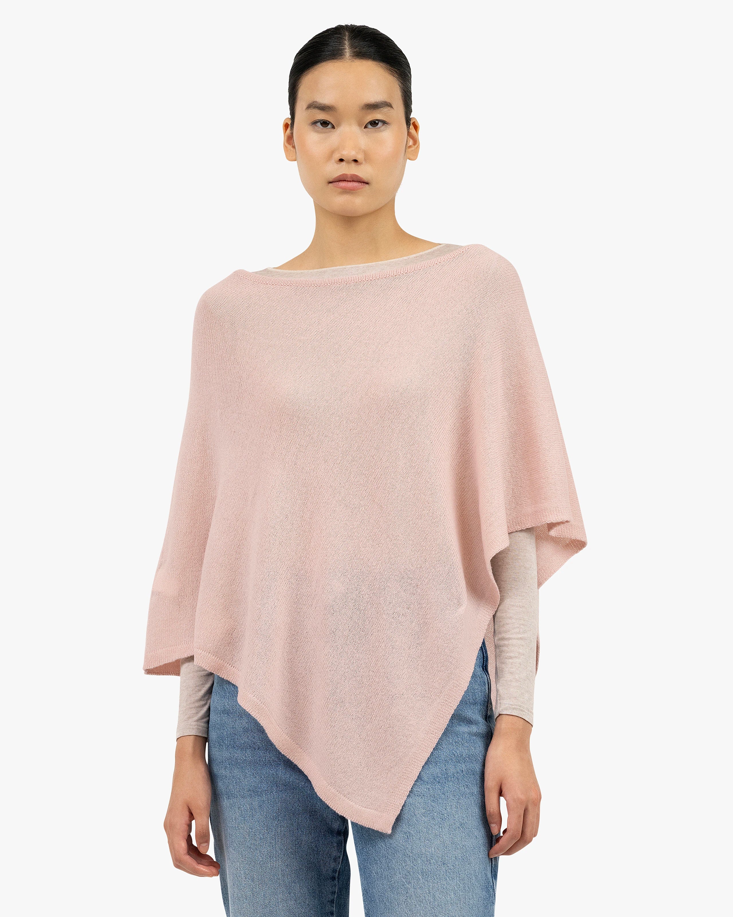 Ostuni Cashmere Poncho - Rose