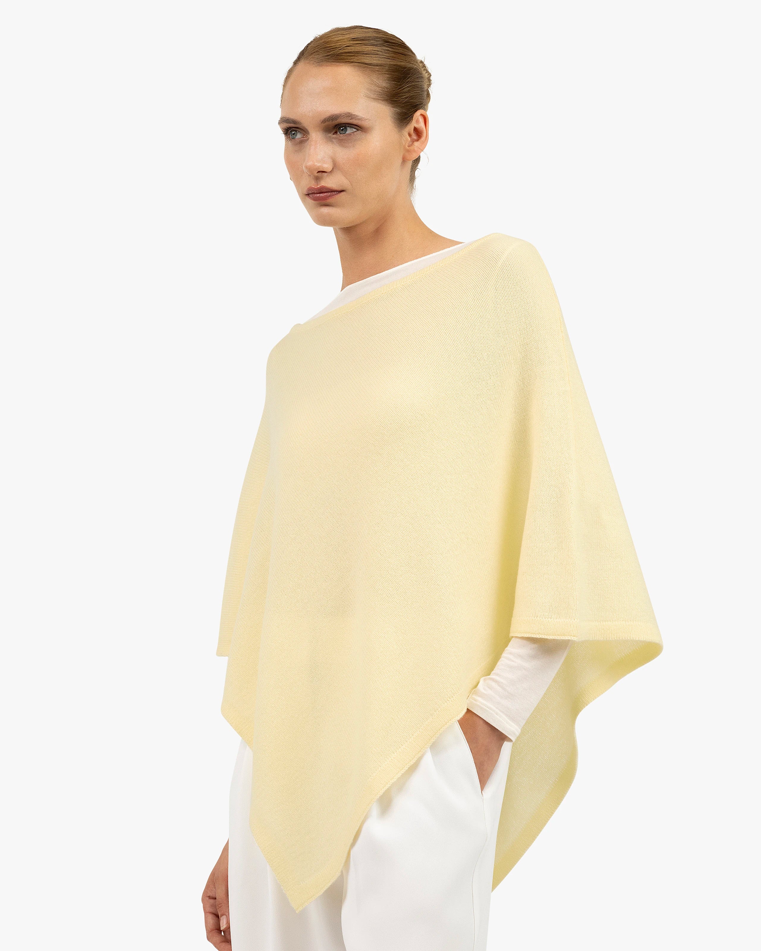 Ostuni Cashmere Poncho - Yellow