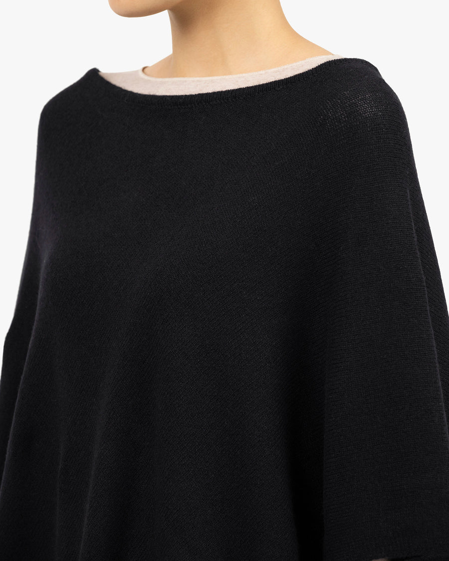 Ostuni Poncho - Black Cashmere