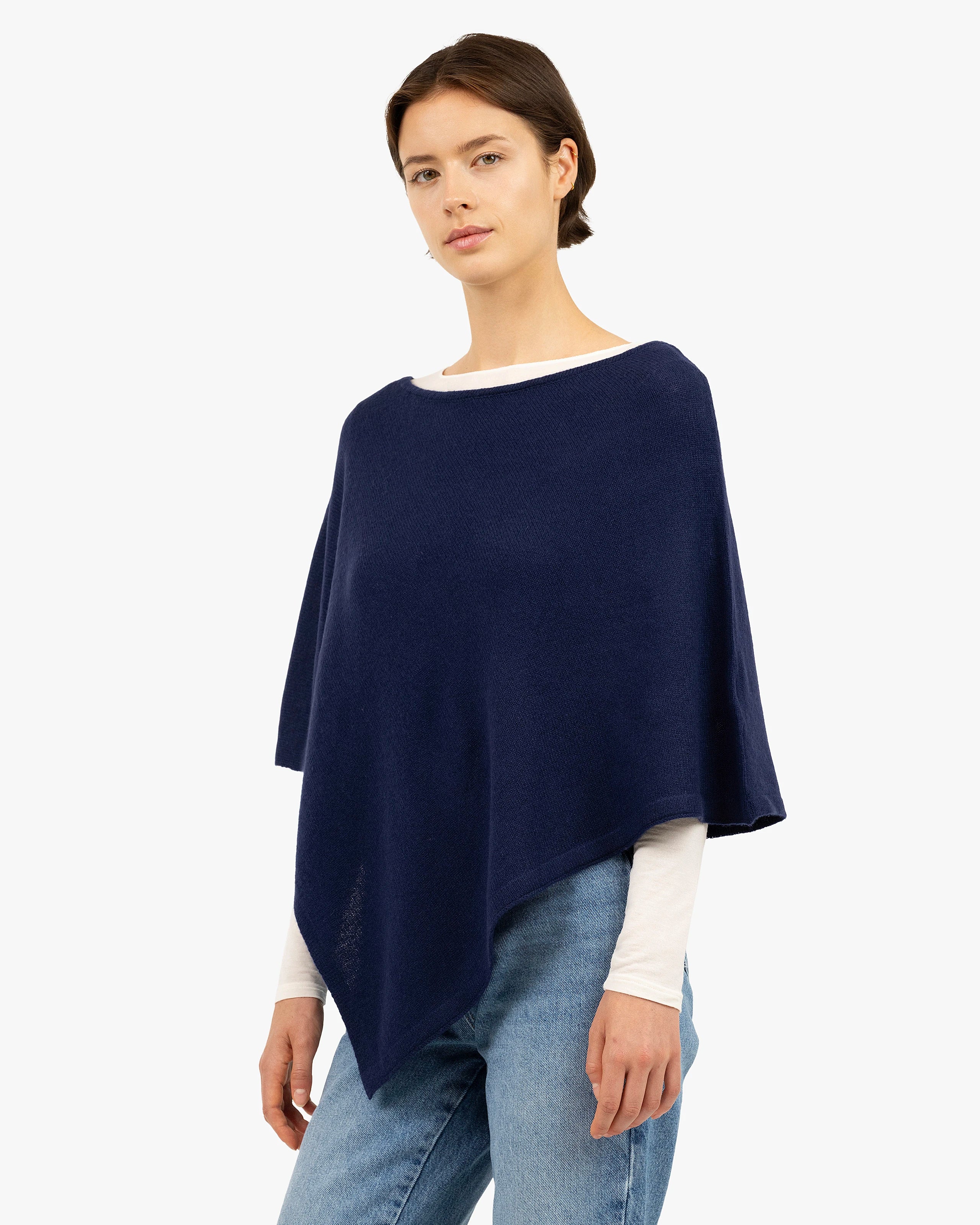Ostuni Cashmere Poncho - Blue