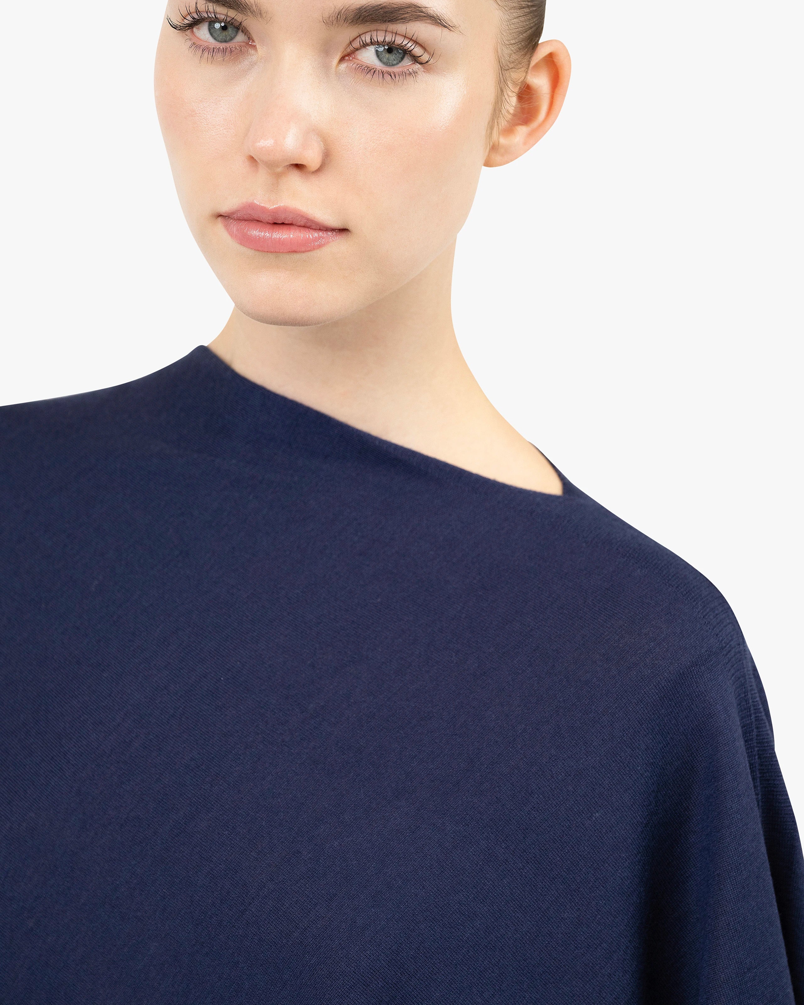 Positano Poncho - Blue Cashmere / Seta