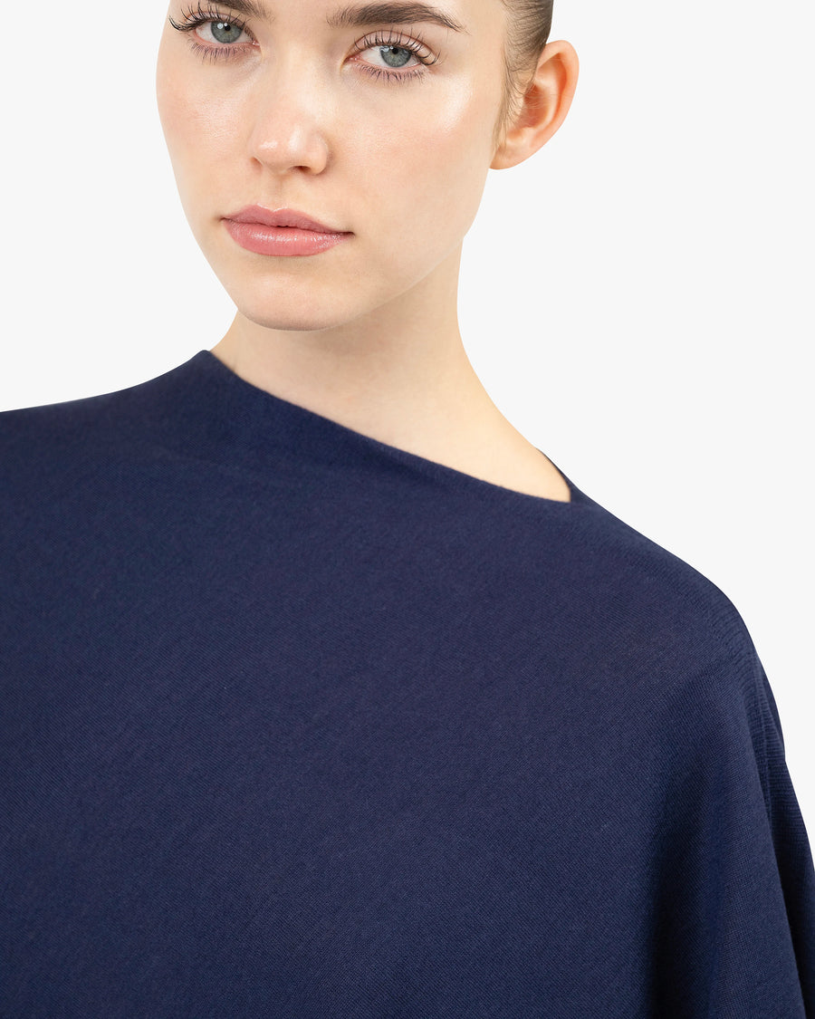 Positano Poncho - Blue Cashmere / Seta