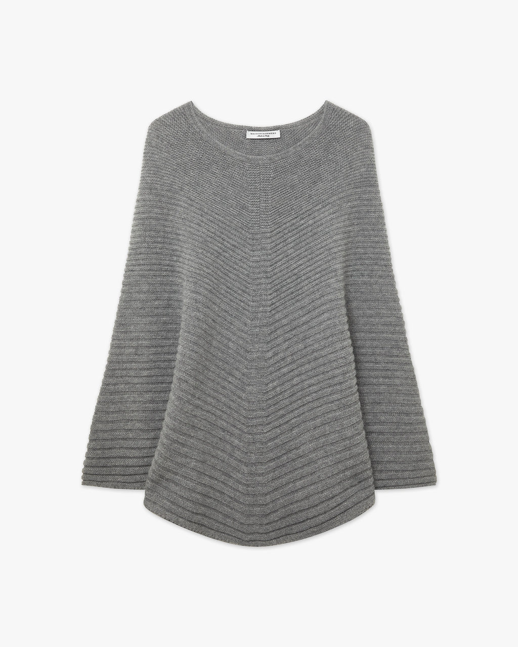 Sorbonne Poncho - Medium Grey Cashmere