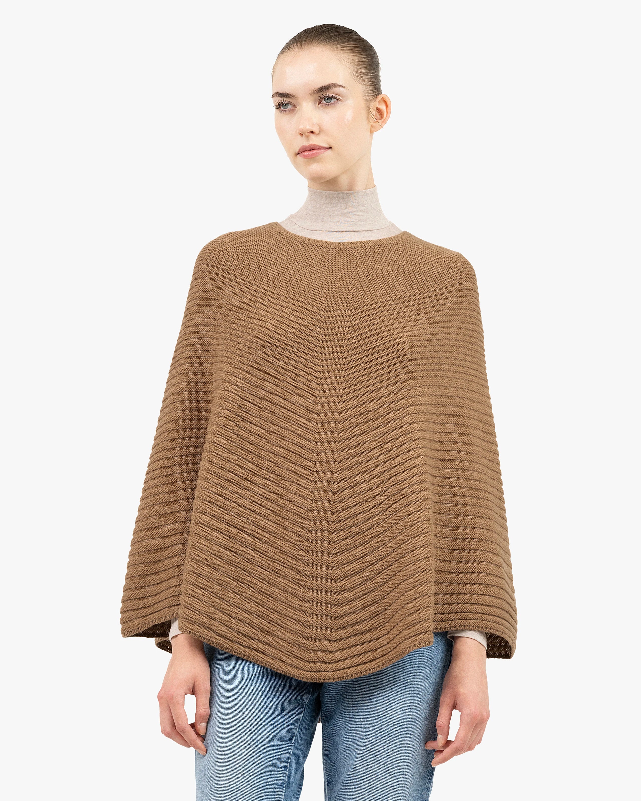 Sorbonne Cashmere Poncho - Camel