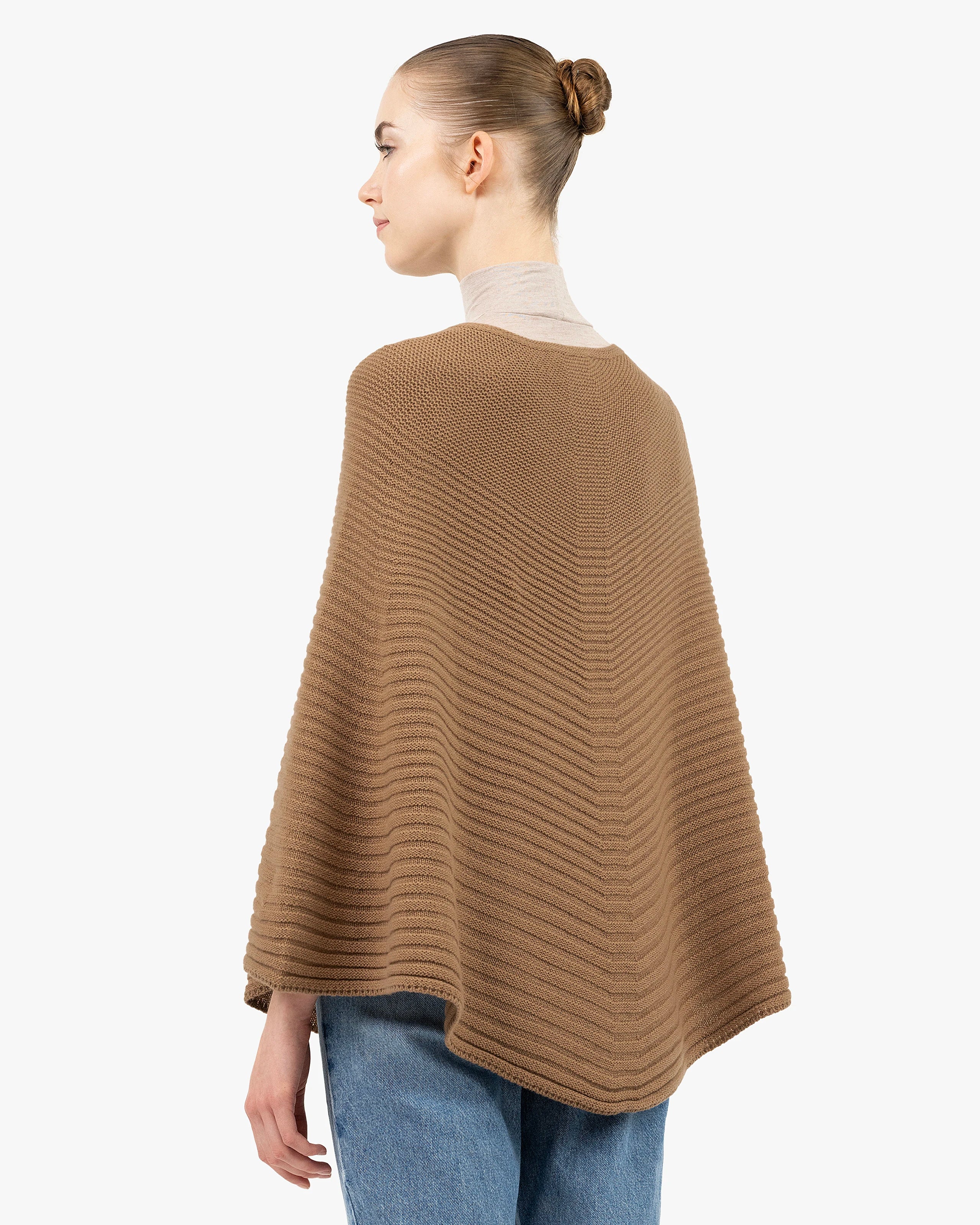 Sorbonne Poncho - Camel Cashmere