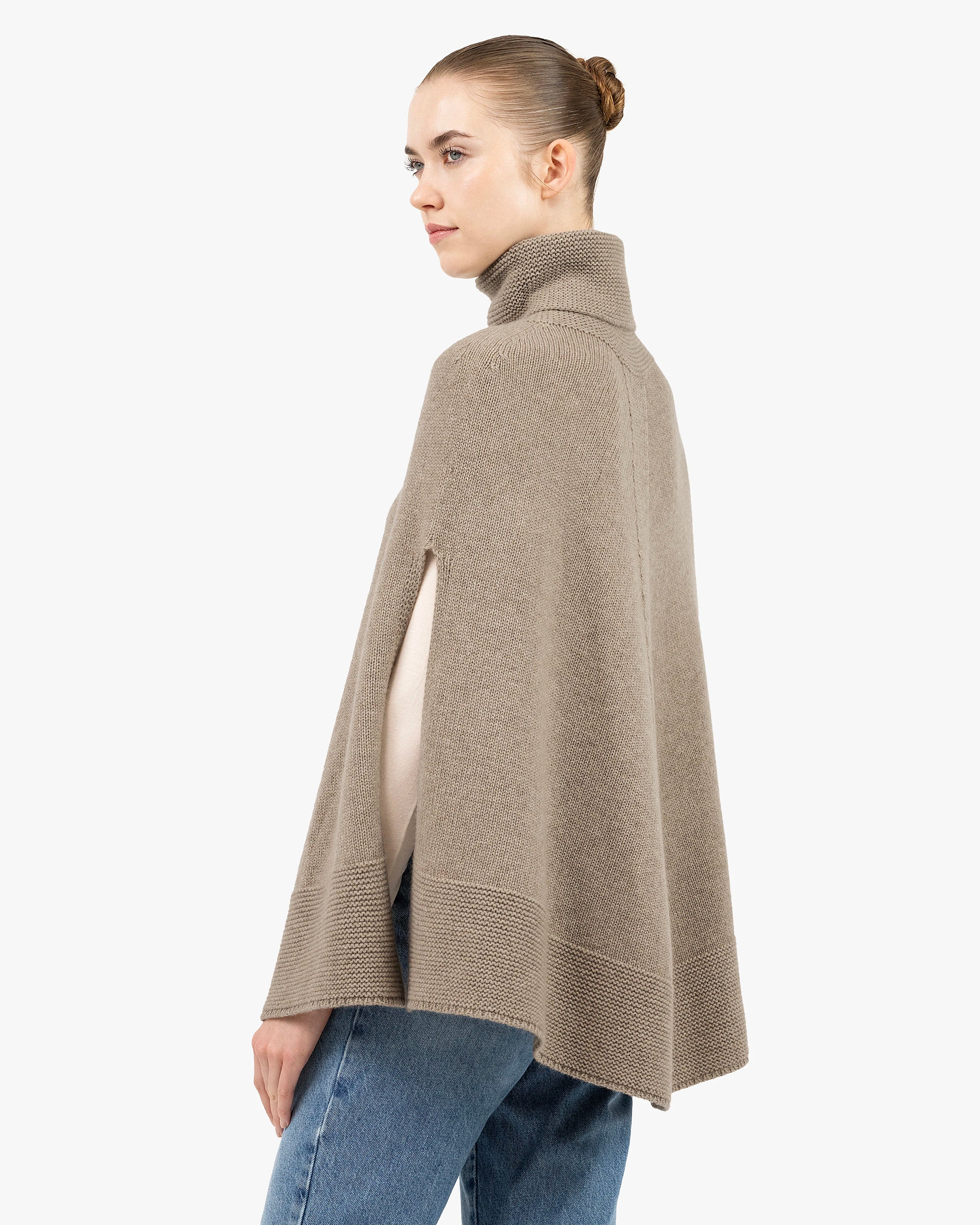 Selva Cashmere Poncho - Taupe | MaisonCashmere