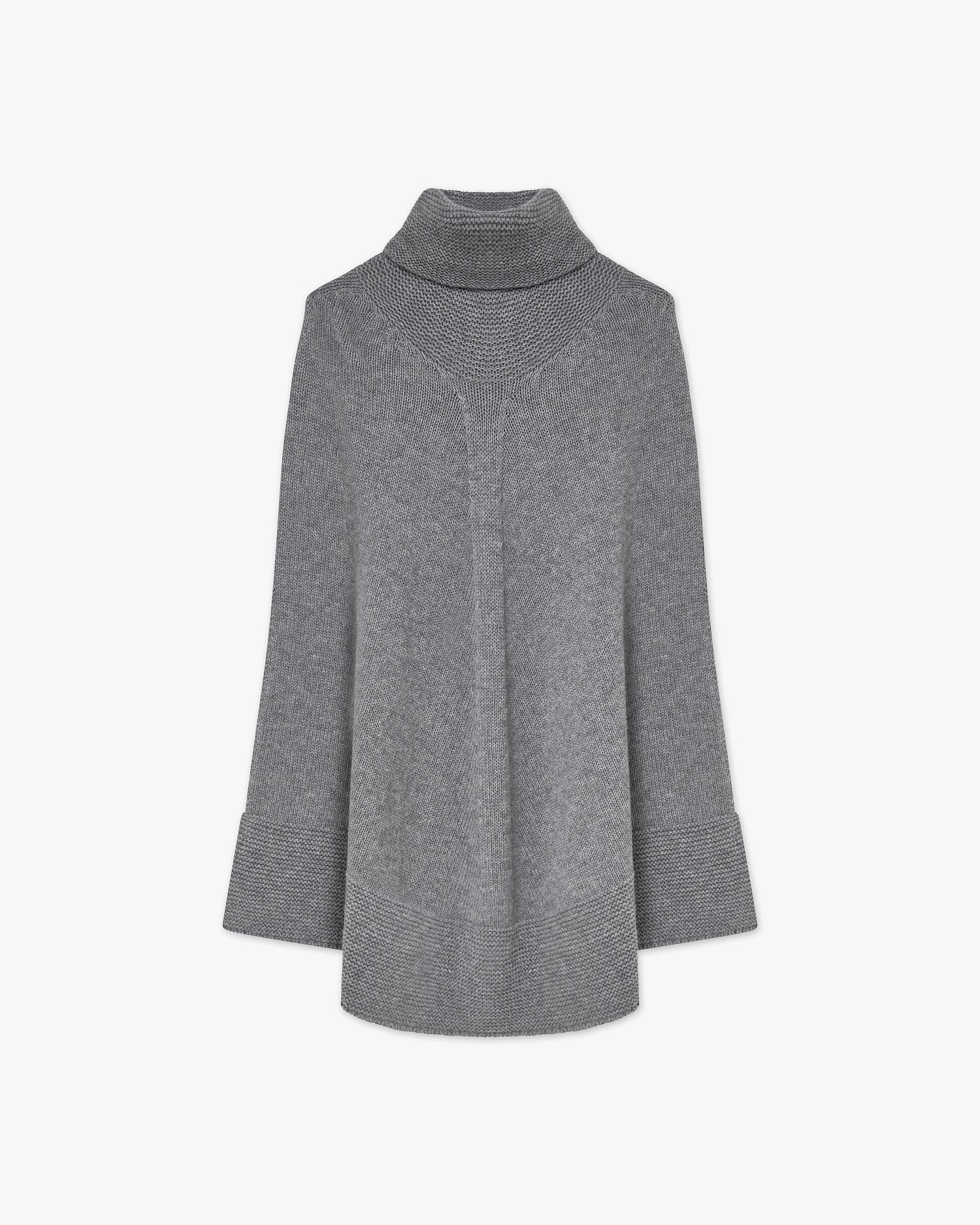 Selva Poncho - Medium Grey Cashmere