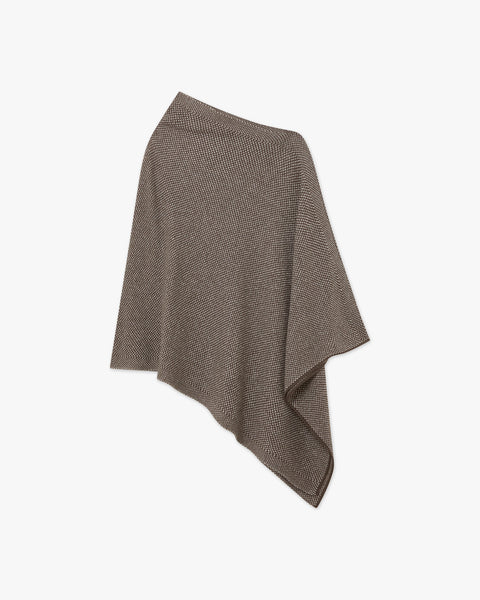 Two-Tone Poncho - Brown Cashmere