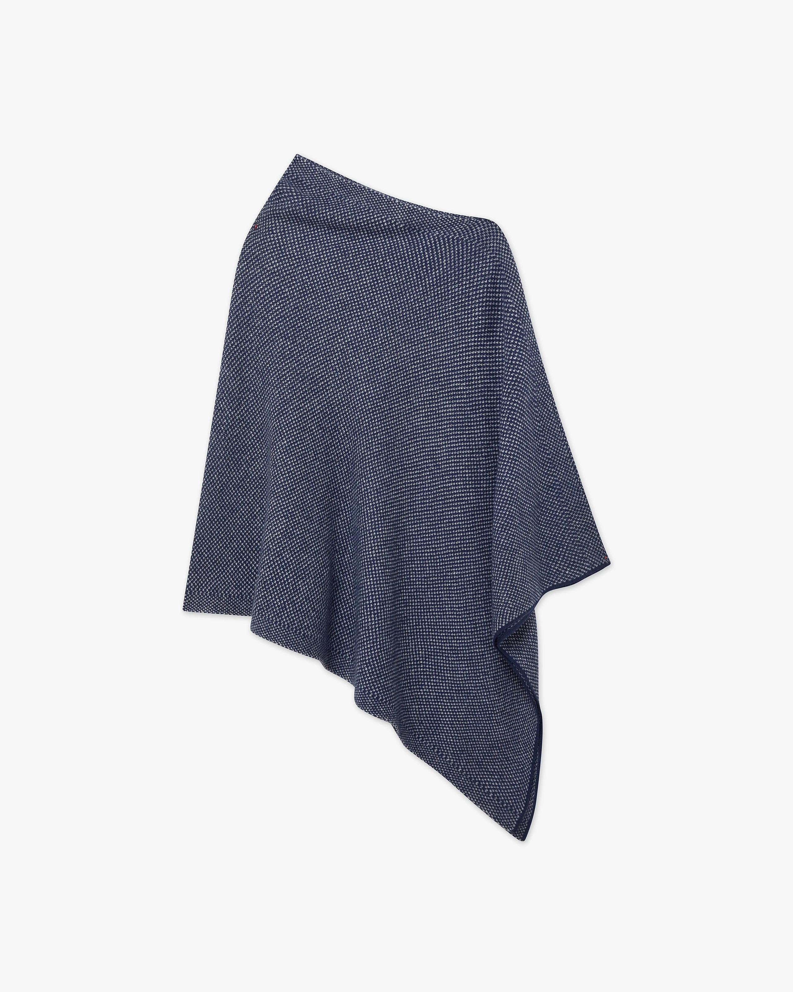 Two-Tone Poncho - Blue Cashmere