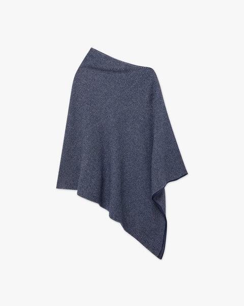 Two-Tone Poncho - Blue Cashmere