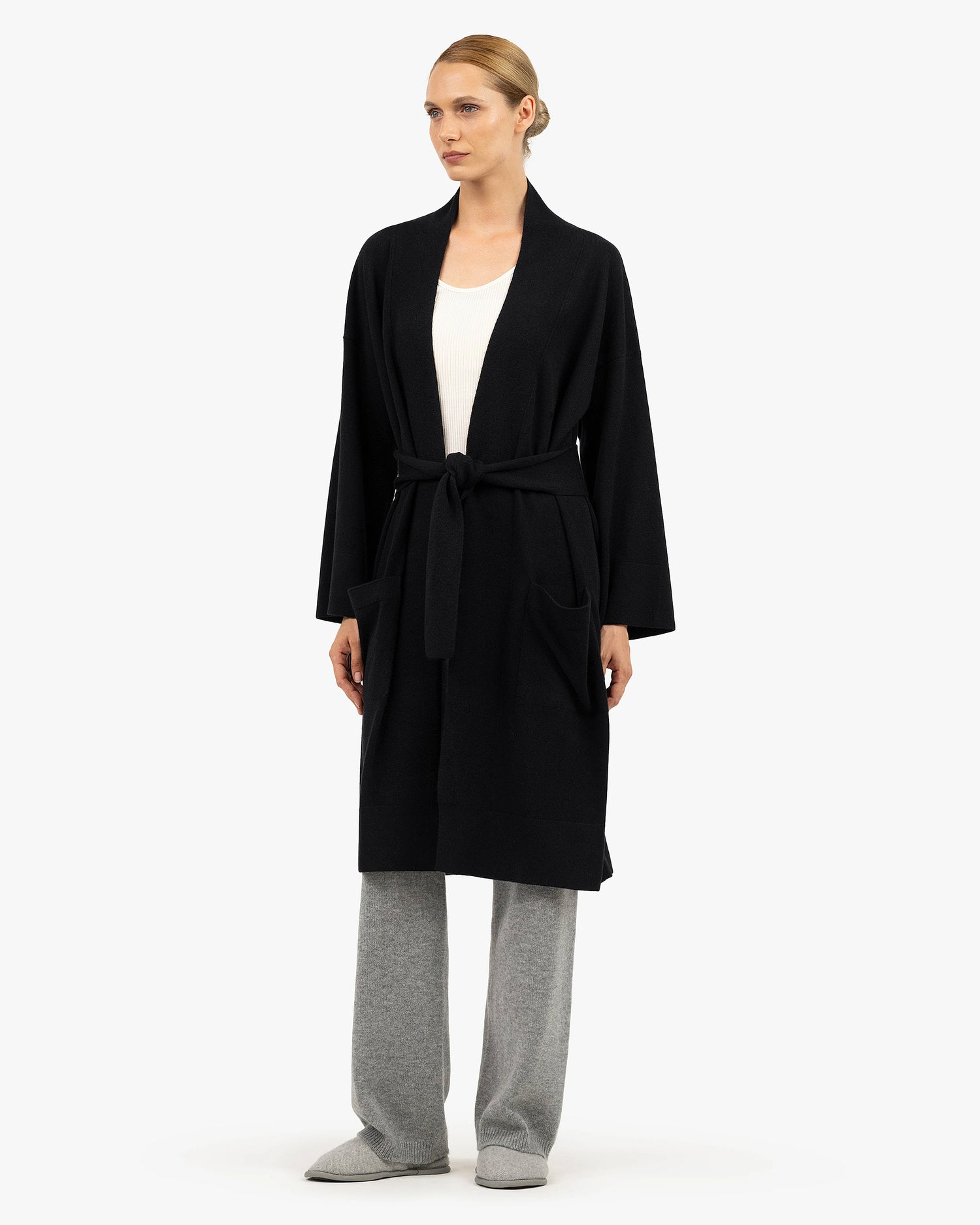 Peignoir Robe Pull Cachemire Femme Manteau-peignoir En Laine Et