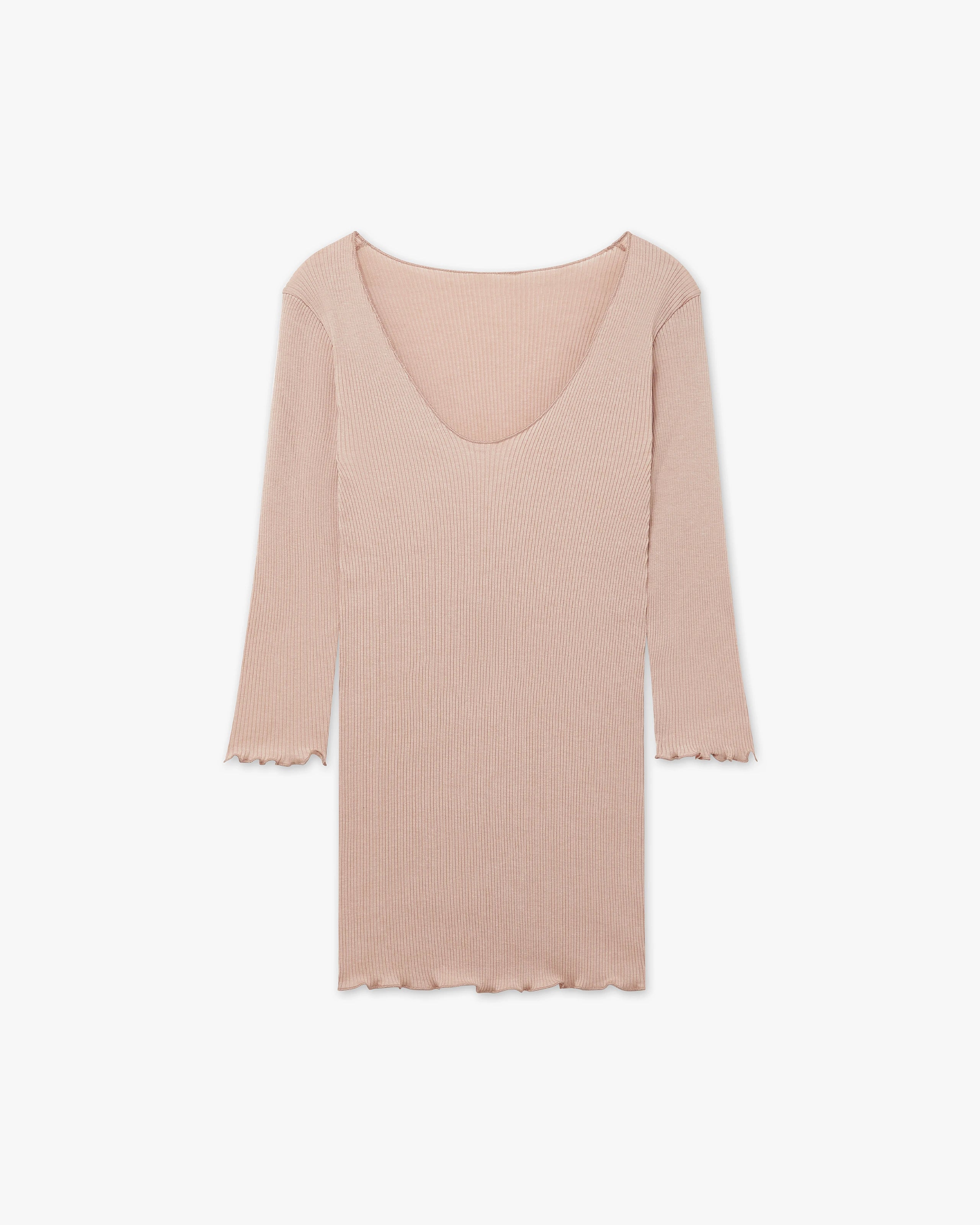 Pleated Scoop Neck Top - Blush Cotone / Seta