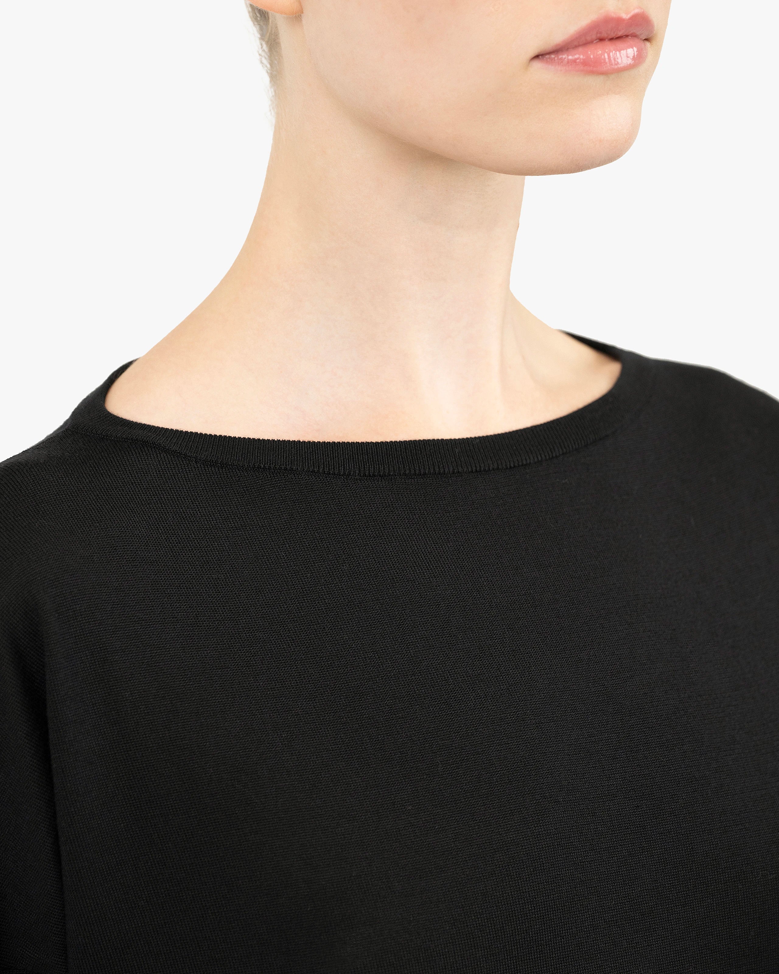 Seraphine Boat Neck Sweater - Black Merino Superfine