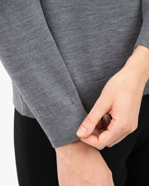 Seraphine Boat Neck Sweater - Grey Merino Superfine