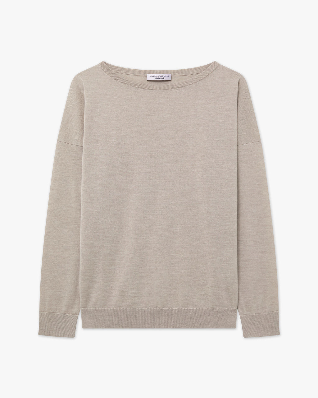 Seraphine Boat Neck Sweater - Beige Merino Superfine