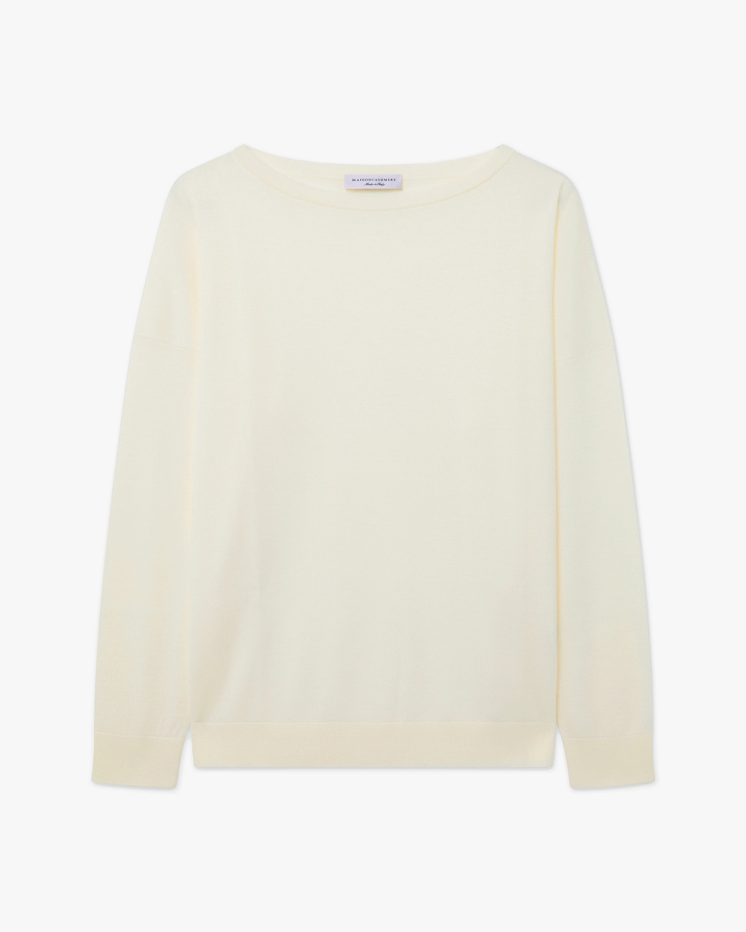 Seraphine Boat Neck Sweater - White Merino Superfine
