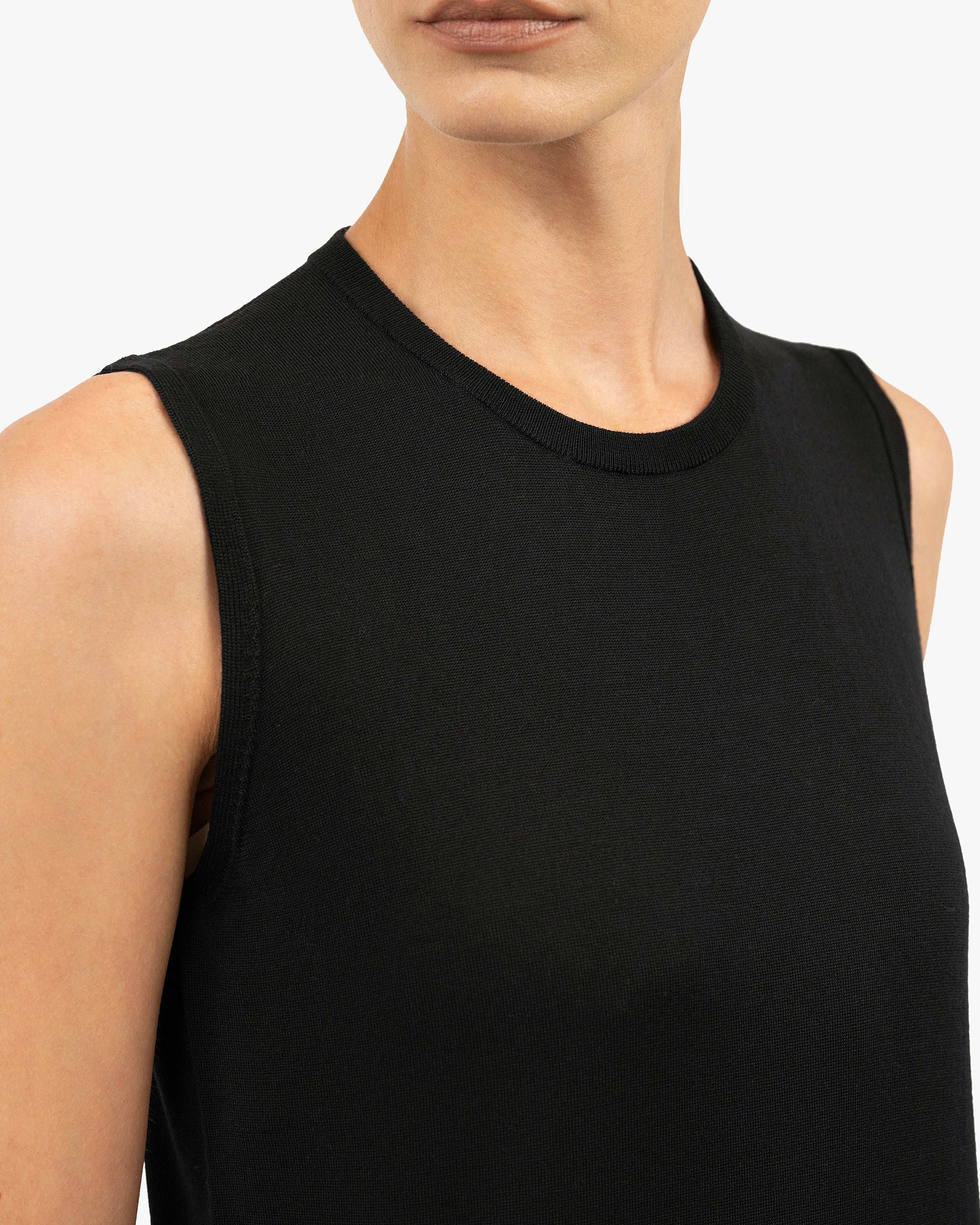 Seraphine Tank Top - Black Merino Superfine