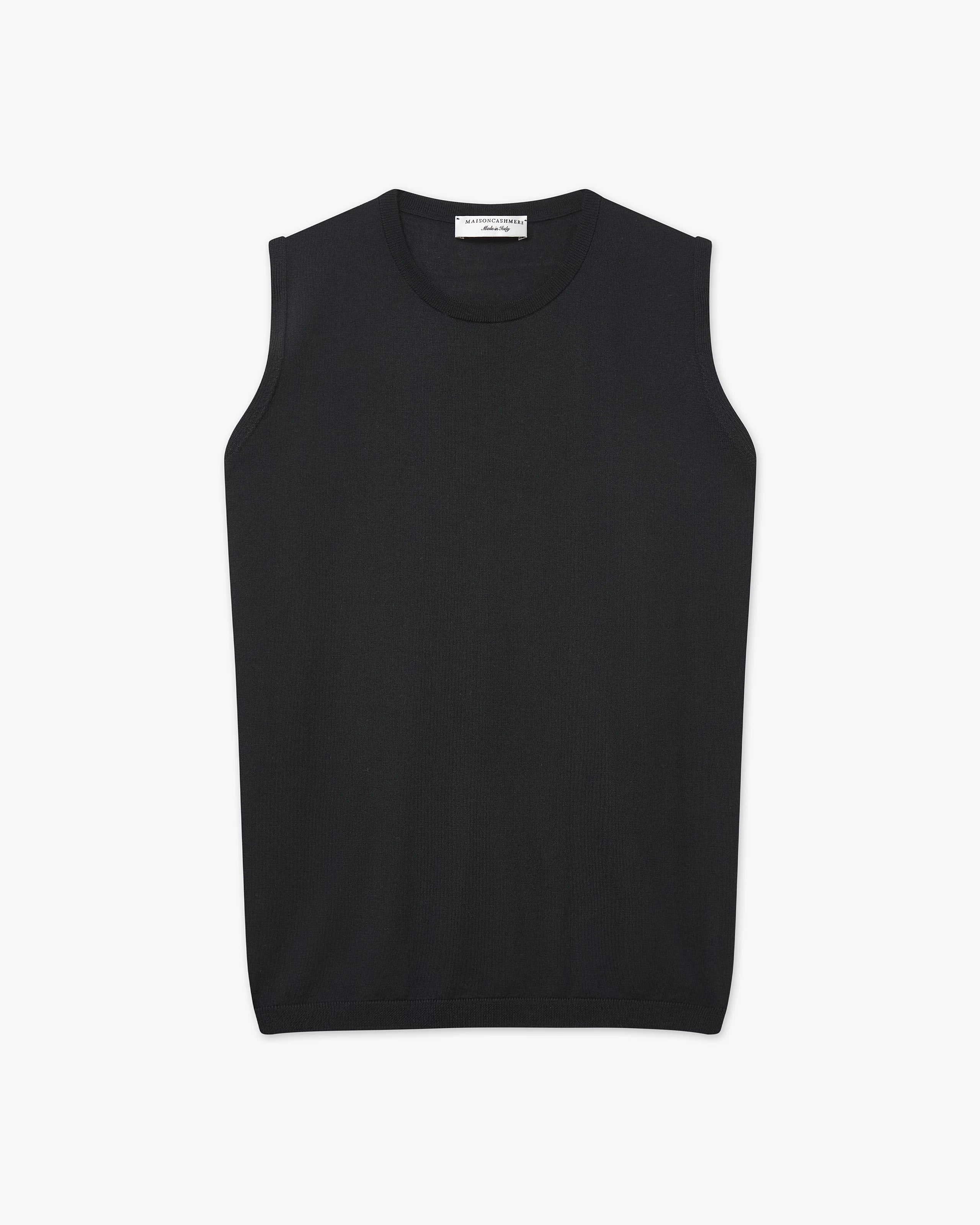 Seraphine Tank Top - Black Merino Superfine