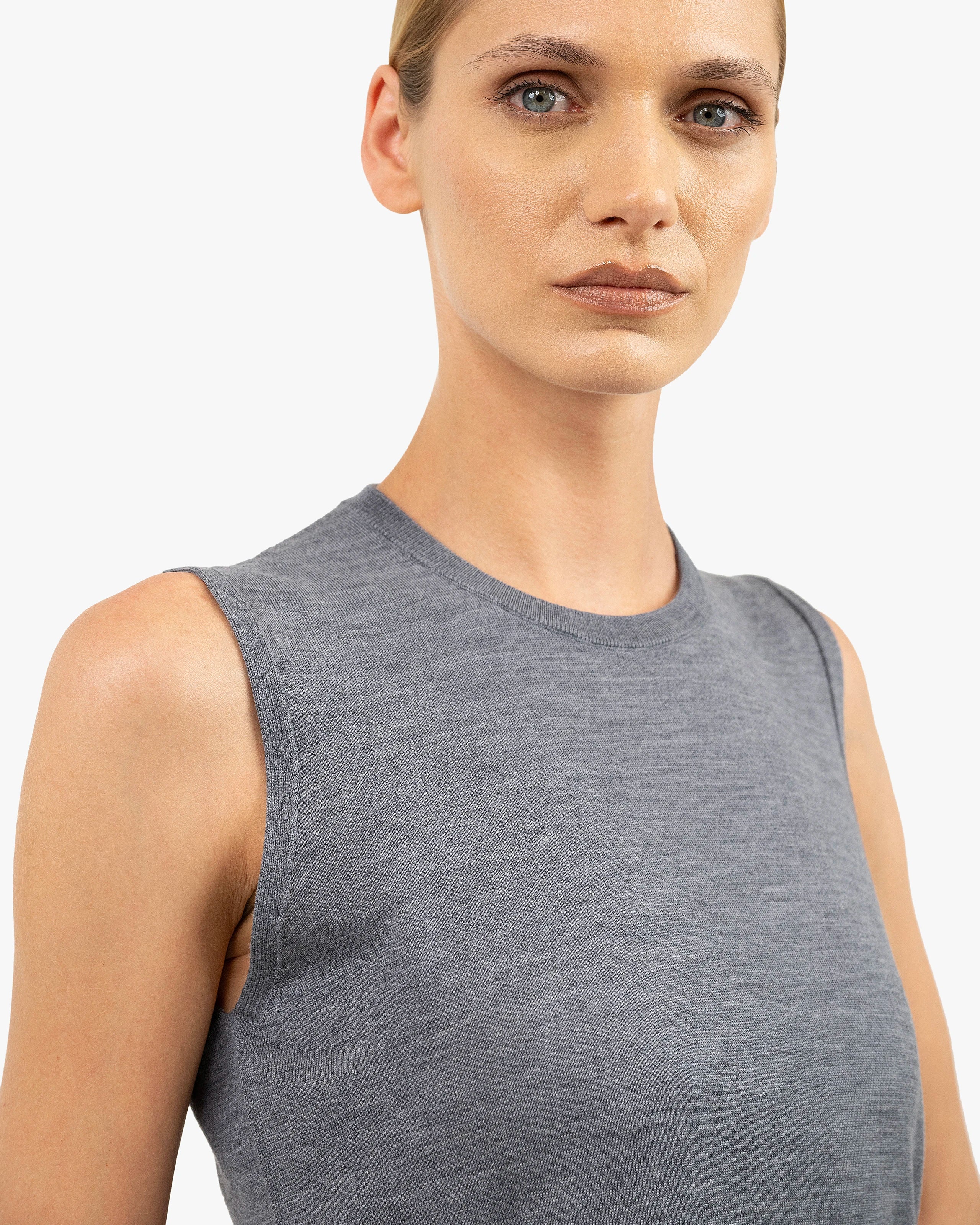 Seraphine Tank Top - Grey Merino Superfine