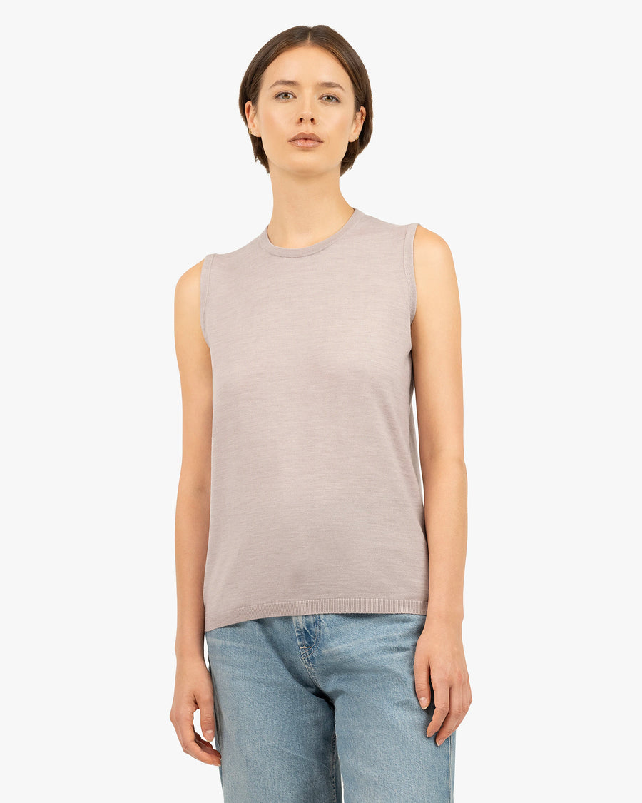 Seraphine Tank Top - Beige Merino Superfine