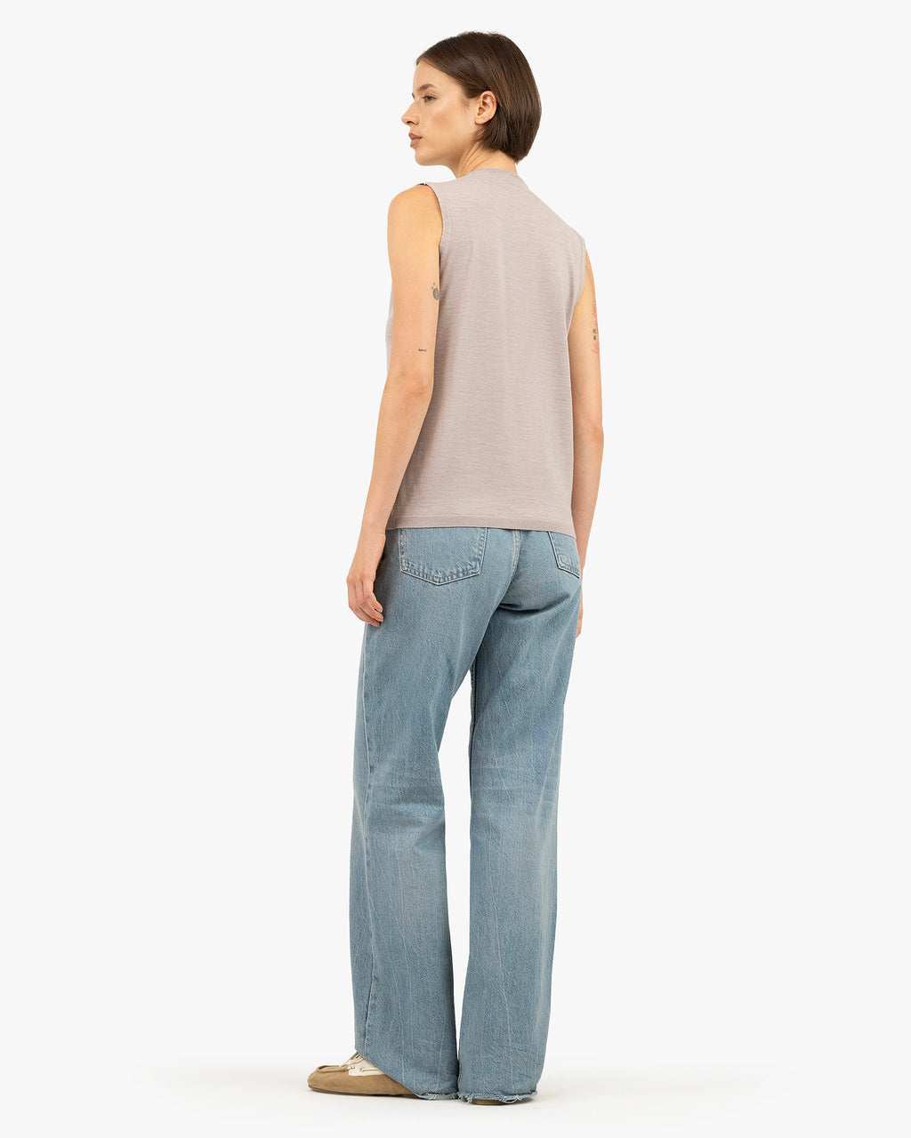 Seraphine Tank Top - Beige Merino Superfine