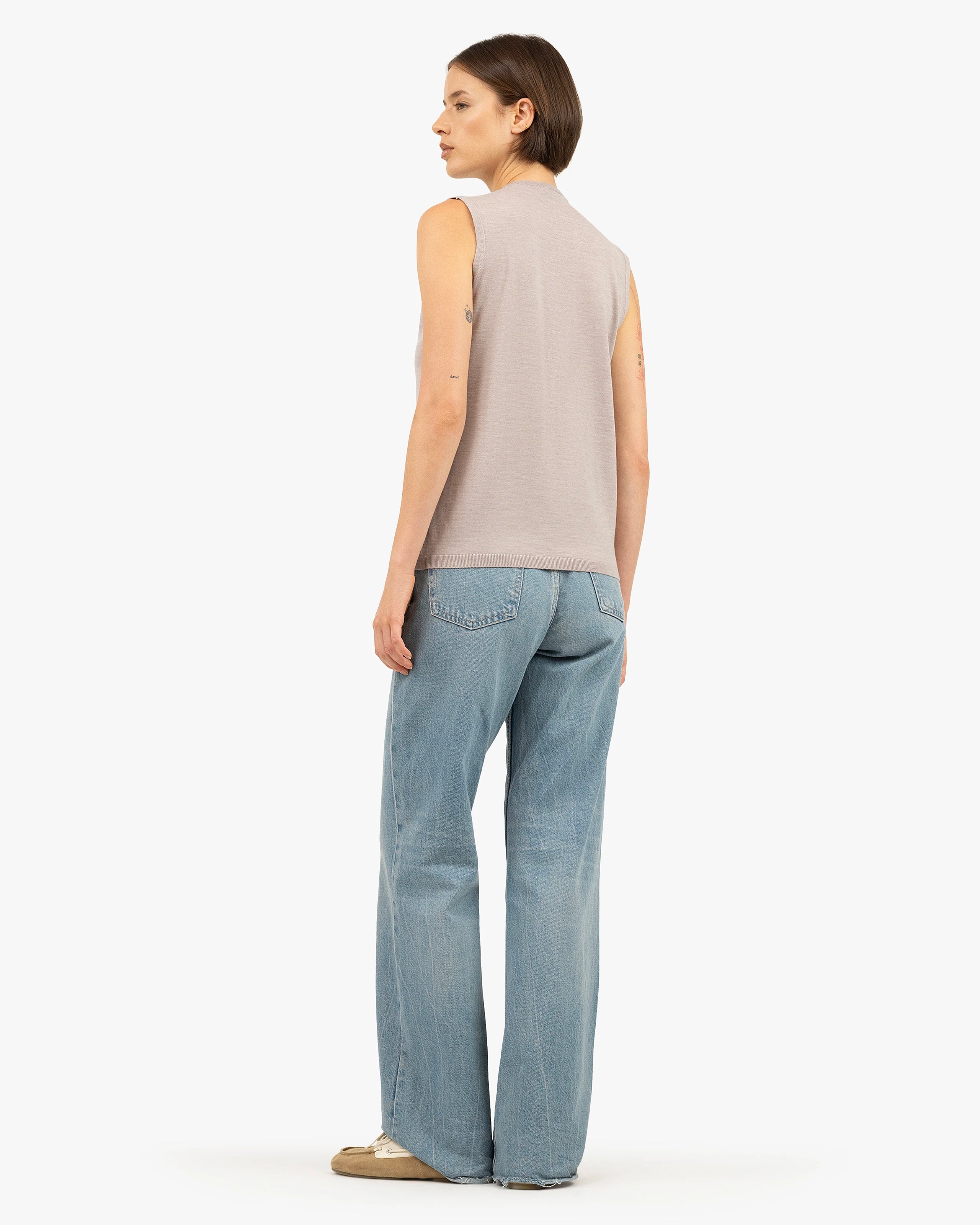 Seraphine Tank Top - Beige Merino Superfine