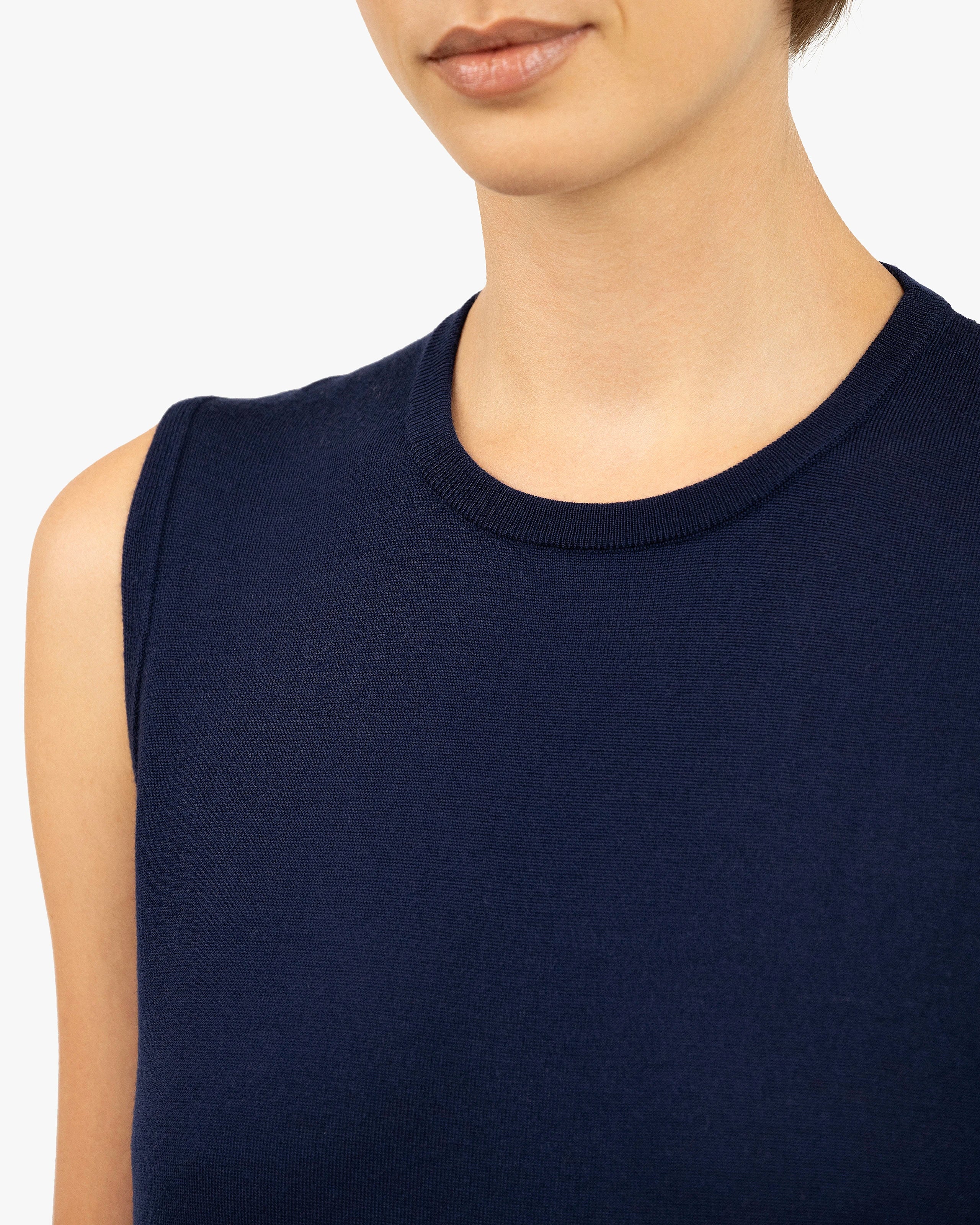 Seraphine Tank Top - Blue Merino Superfine