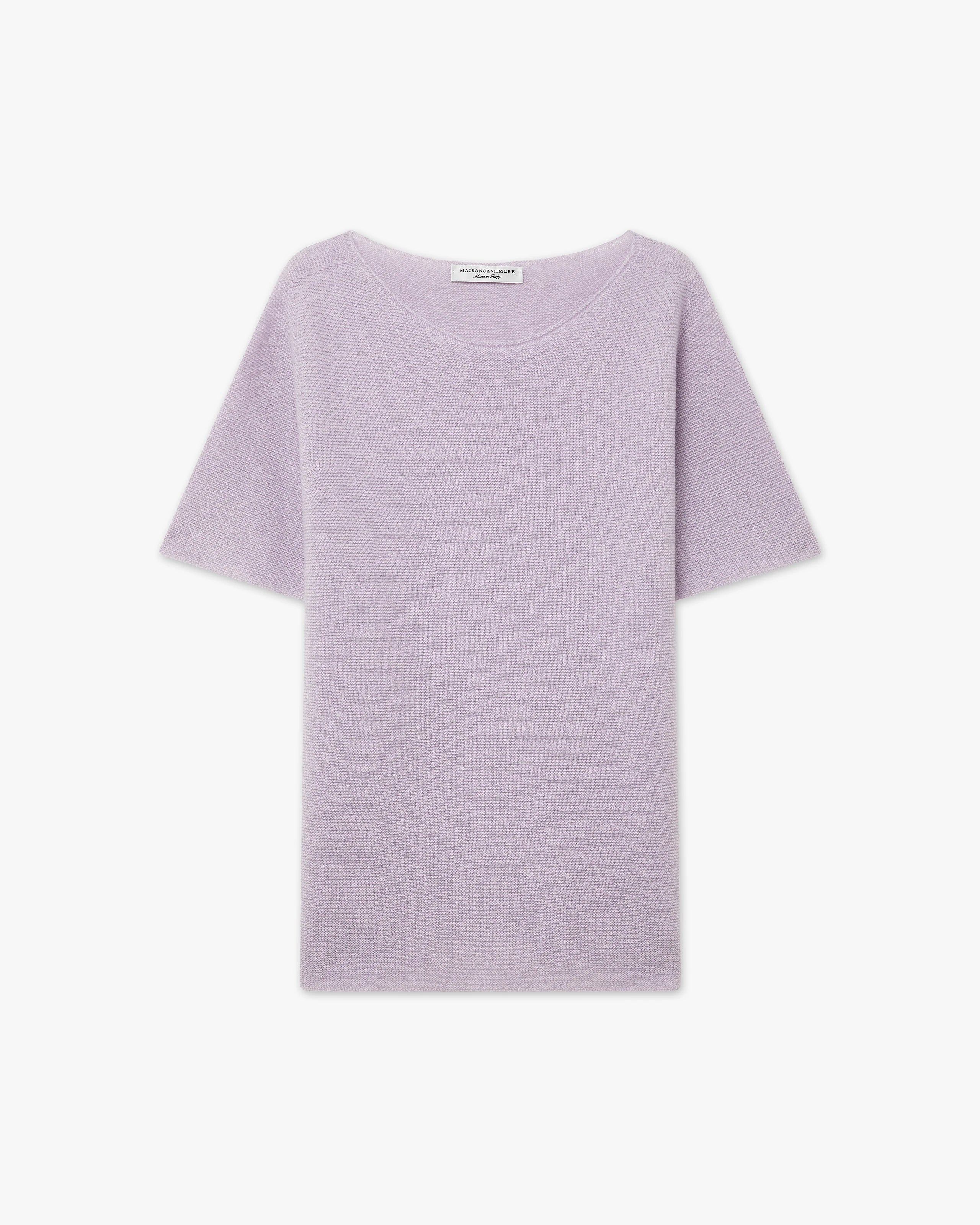 Soffio Boat Neck Tee - Lilac Cashmere