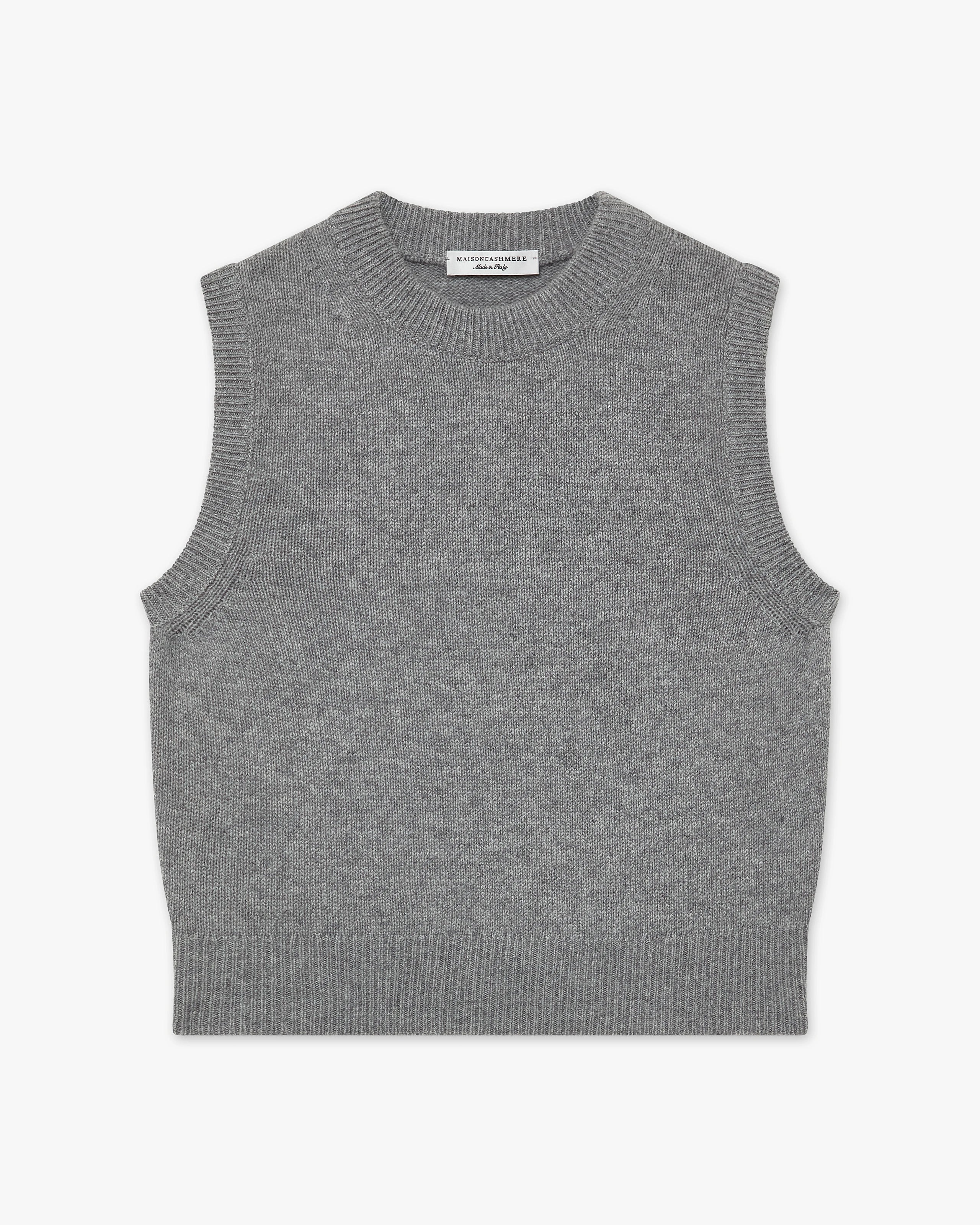 Sorapis Cropped Vest - Medium Grey Cashmere