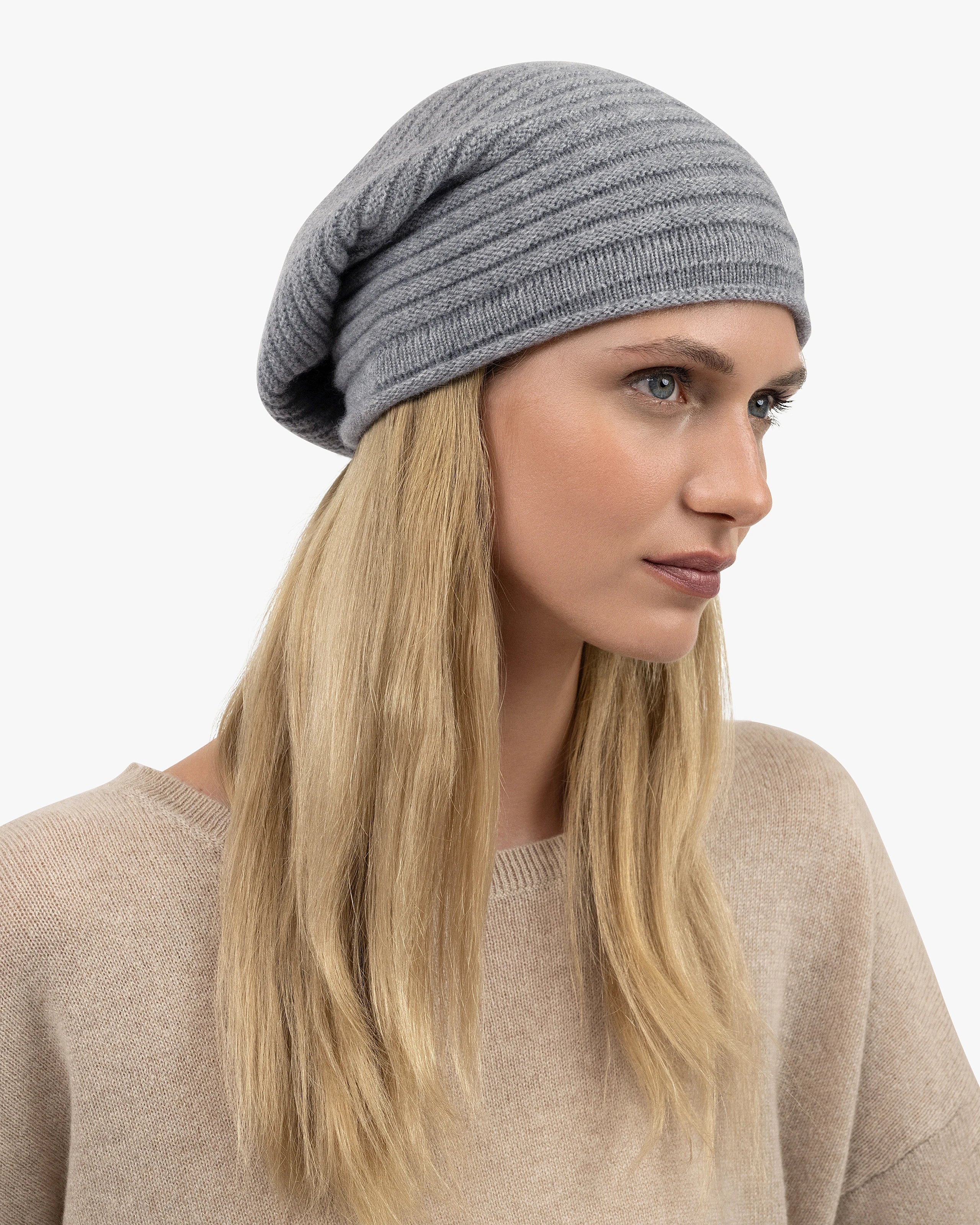 Sorbonne Beret - Medium Grey Cashmere