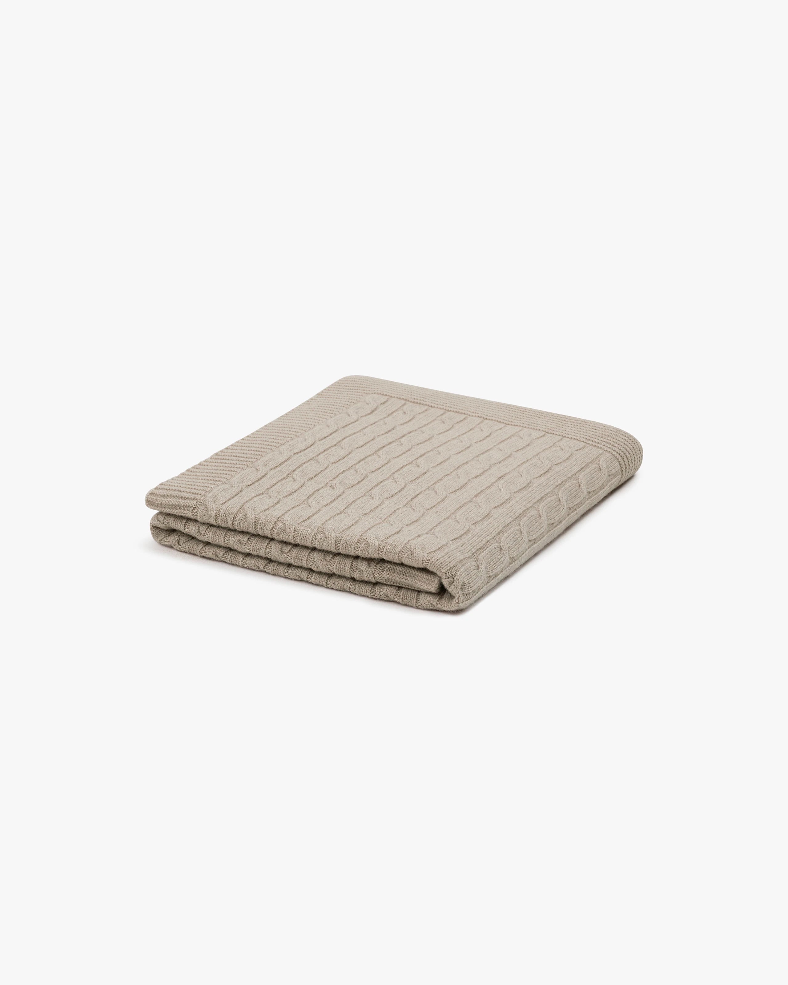 Tressé Cable Throw - Beige Cashmere