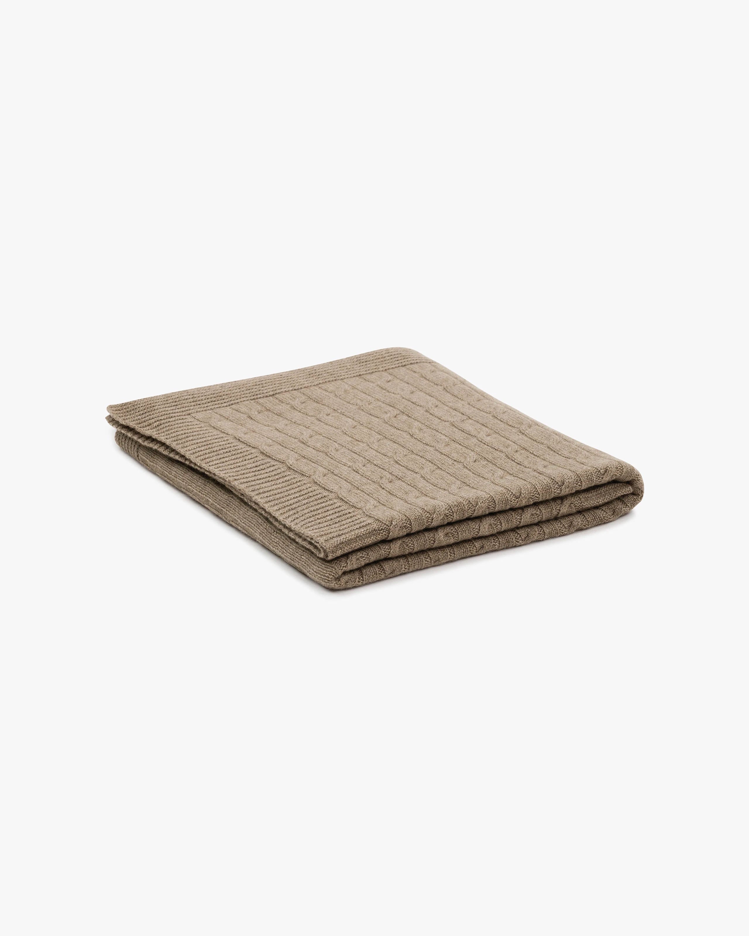 Tressé Cable Throw - Taupe Cashmere