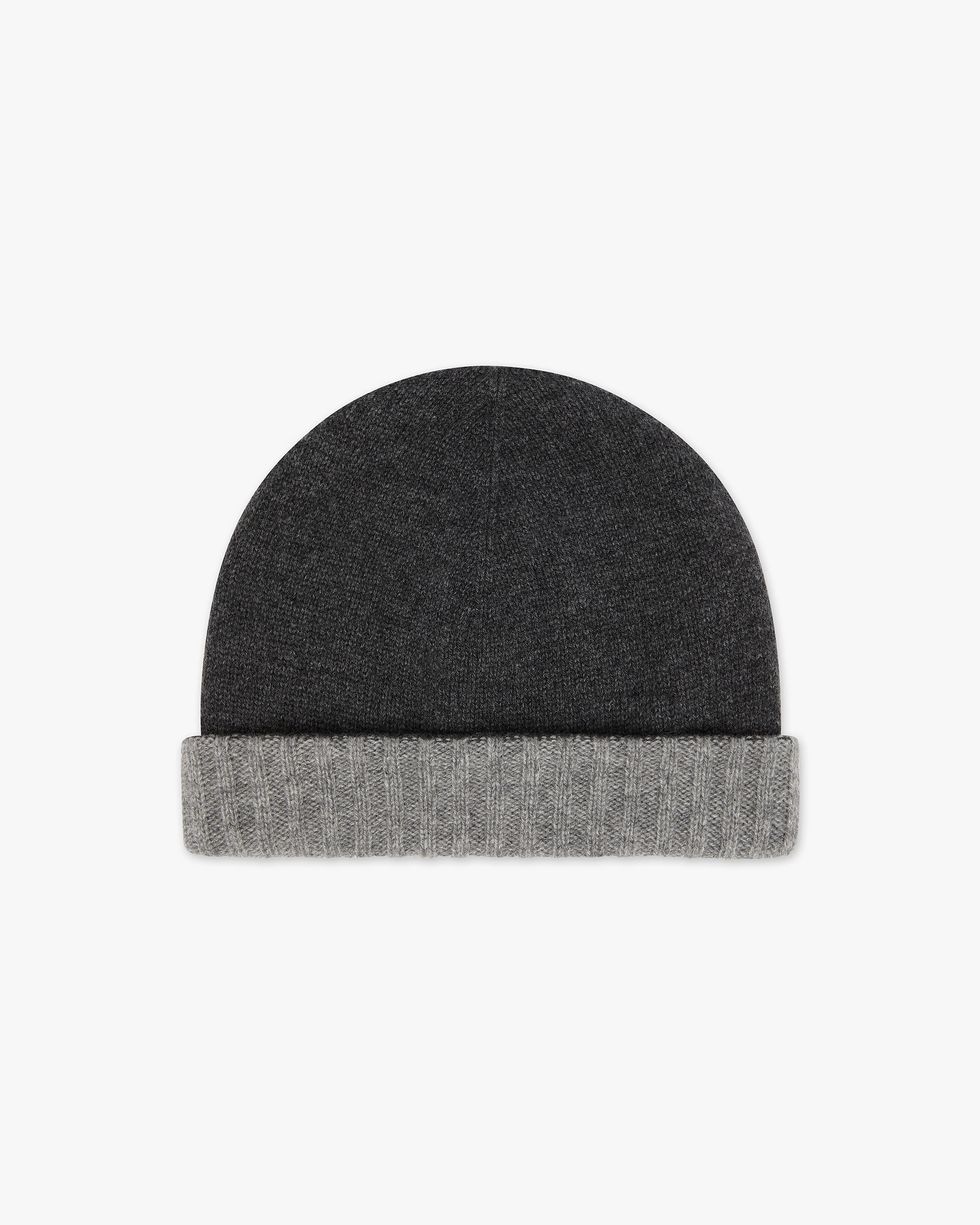 Two-Tone Beanie - Charcoal Cashmere