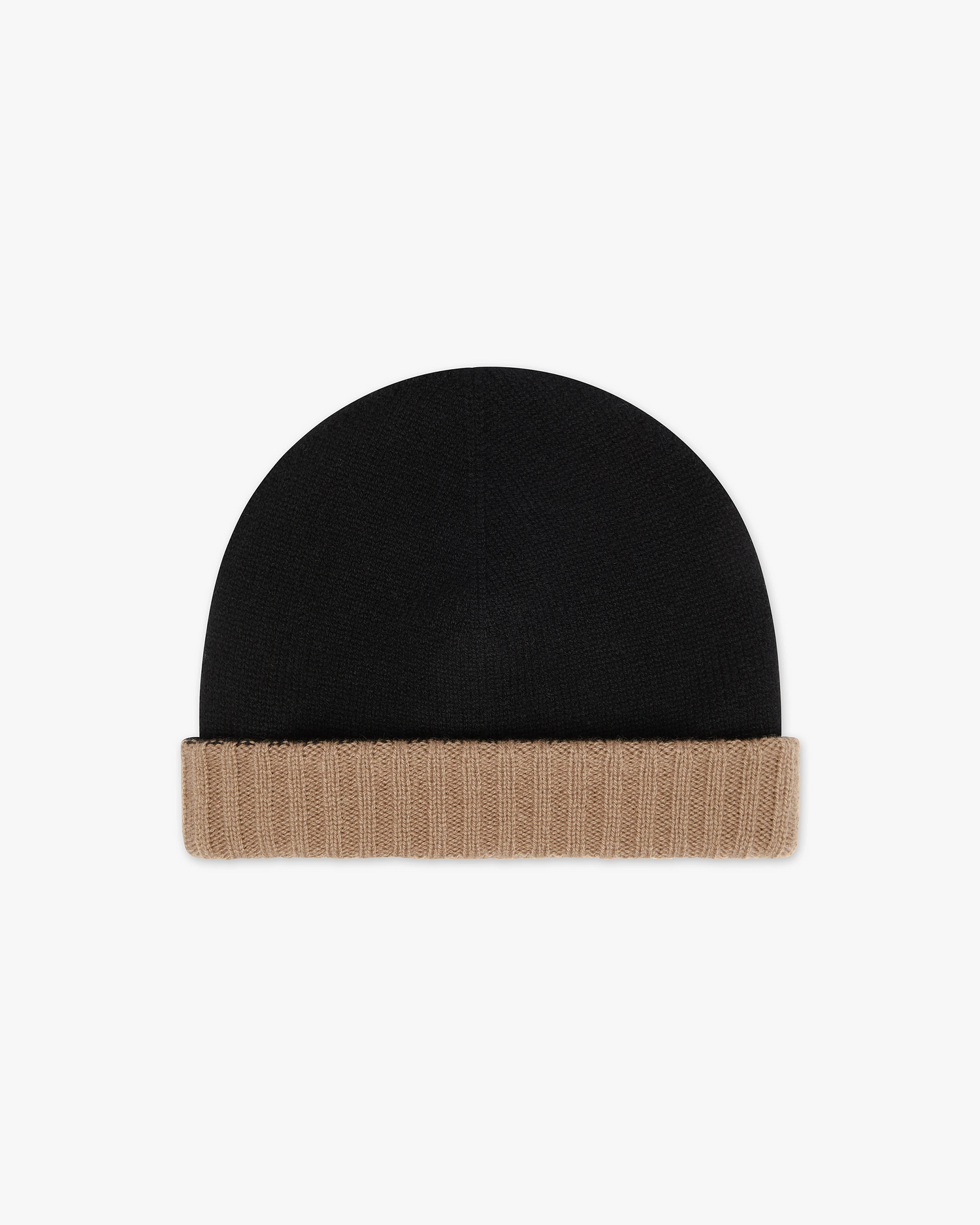 Two-Tone Beanie - Black Cashmere